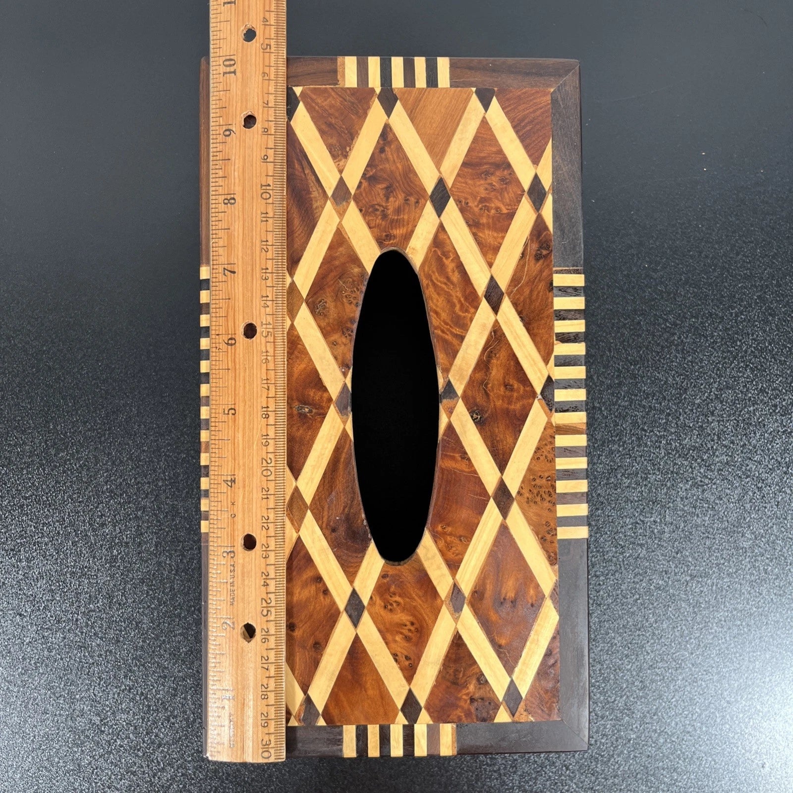 EBONY AND LEMON WOOD LATTICE TISSUE BOX COVER | eBay