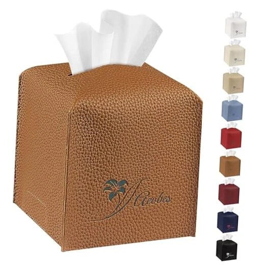 Tissue Box Cover Square PU Leather Tissue Holder for Bathroom, Cube Décorative | eBay