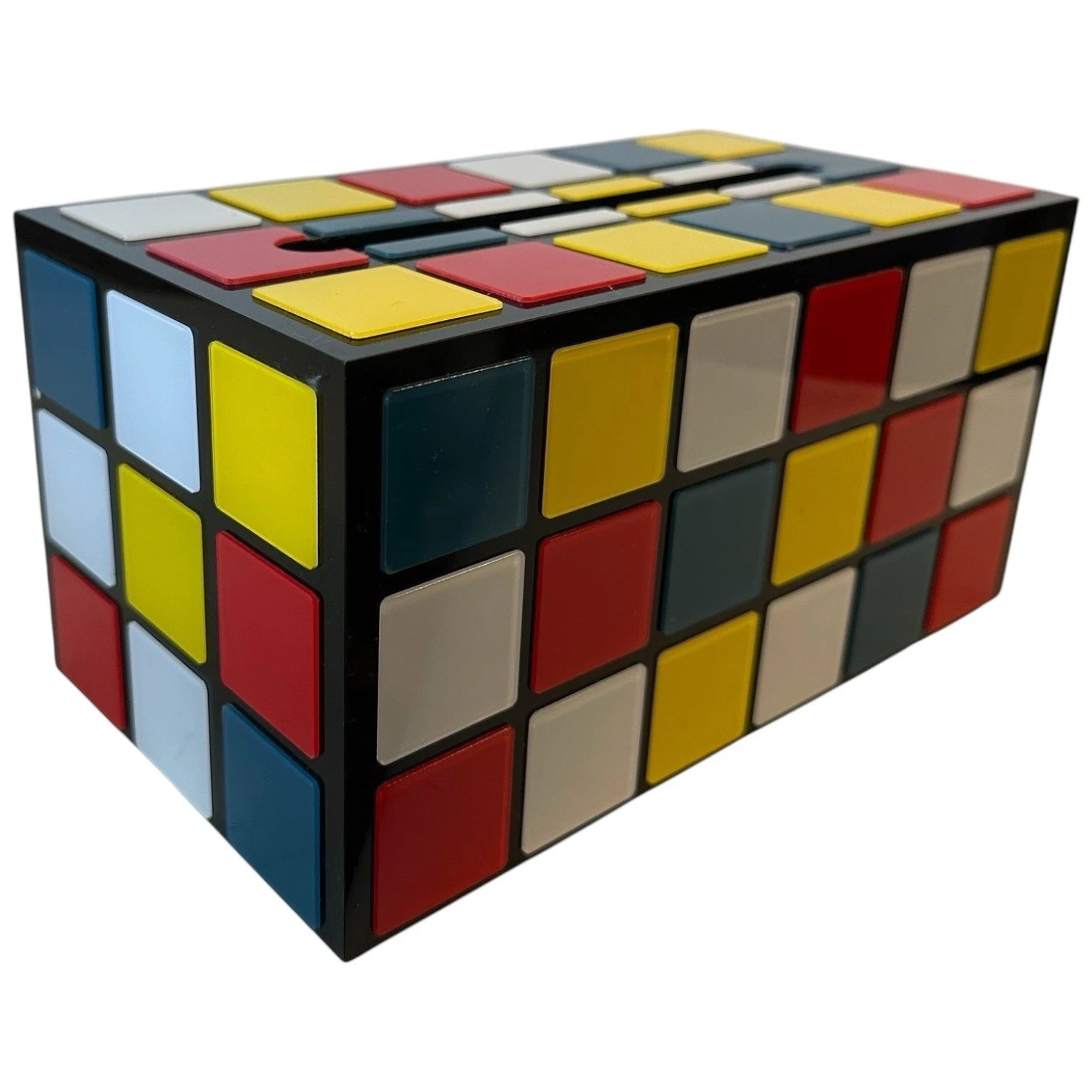 Rubix Cube Tissue Box Cover Standard 5-1/4 x 9-7/8 x 4-7/8" Magnetic Closure NEW | eBay