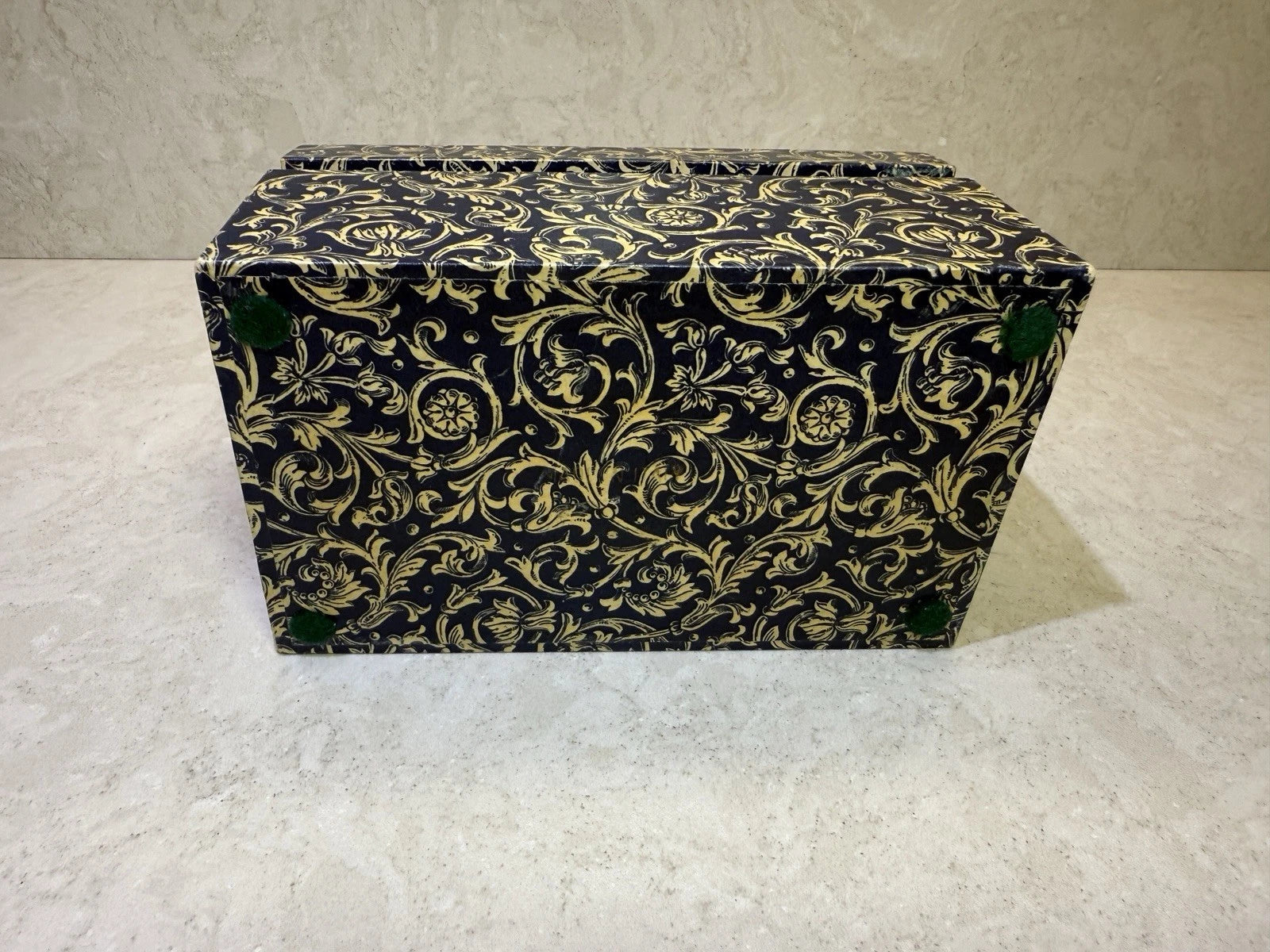 Set of Wooden Tissue Box Holder Cover & Trinket Box Floral Pattern Made in Italy | eBay