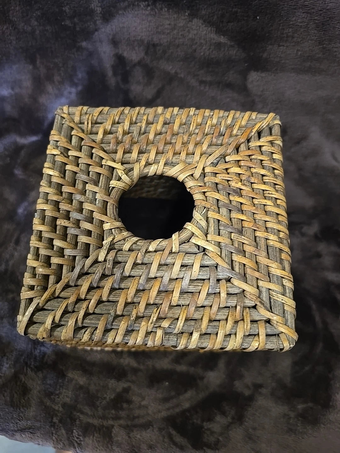 Woven Rattan Wicker Square Tissue Box Holder - Dark Brown Rattan | eBay