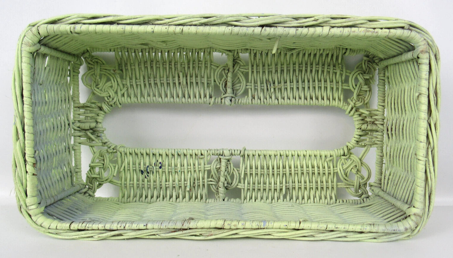 VINTAGE 70's Green Wicker Rectangular Tissue Box Cover Holder | eBay