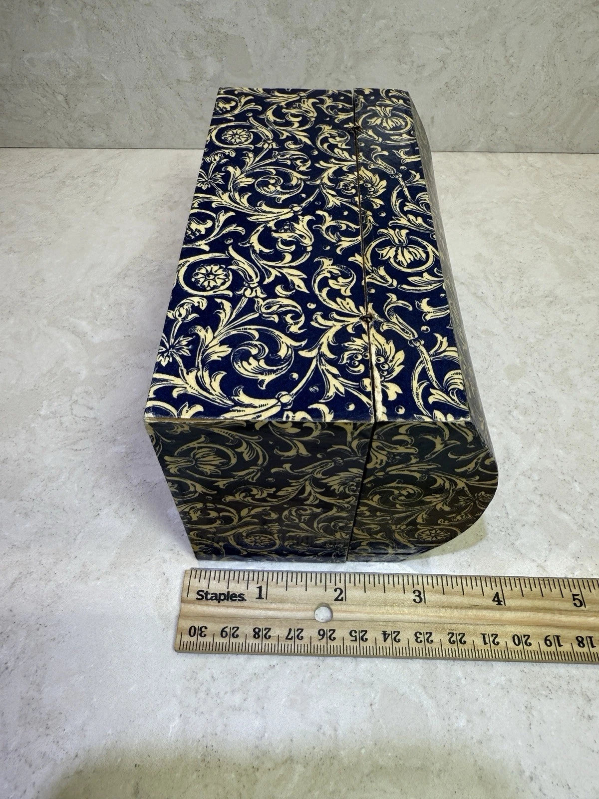 Set of Wooden Tissue Box Holder Cover & Trinket Box Floral Pattern Made in Italy | eBay