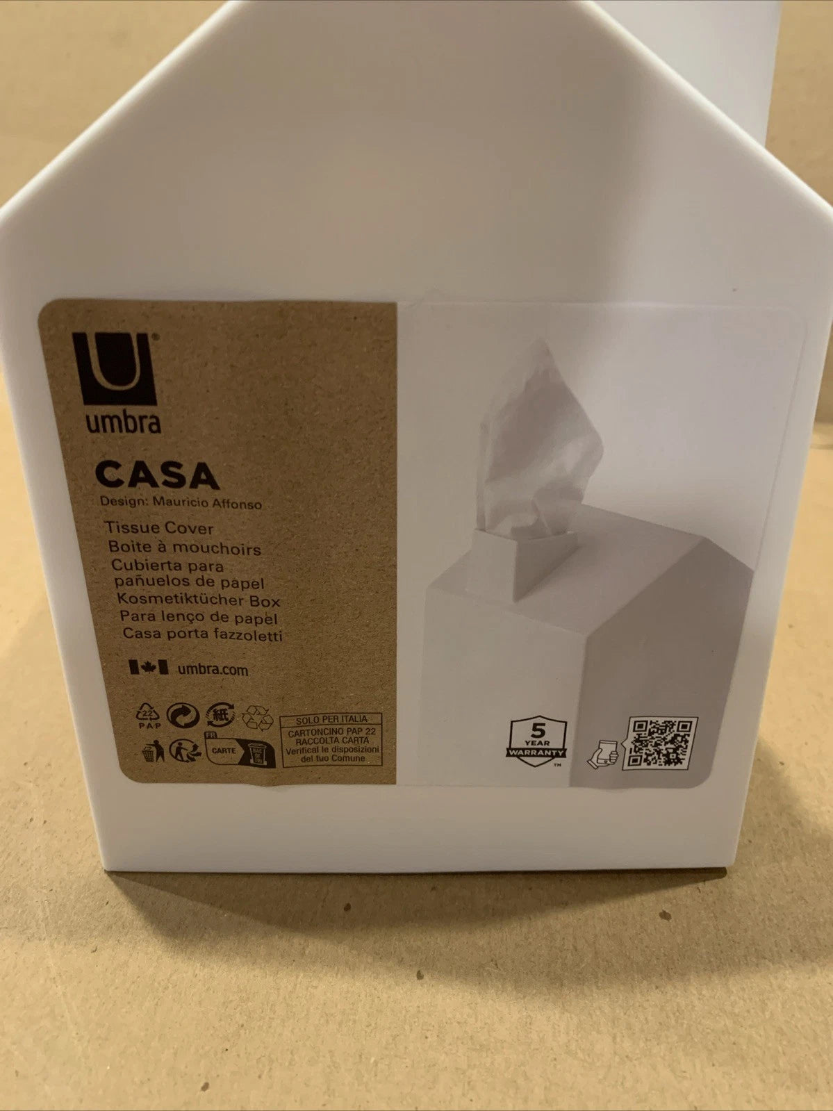 Casa Tissue Box Cover - House Shaped Square Tissue Box Holder for Bathroom | eBay