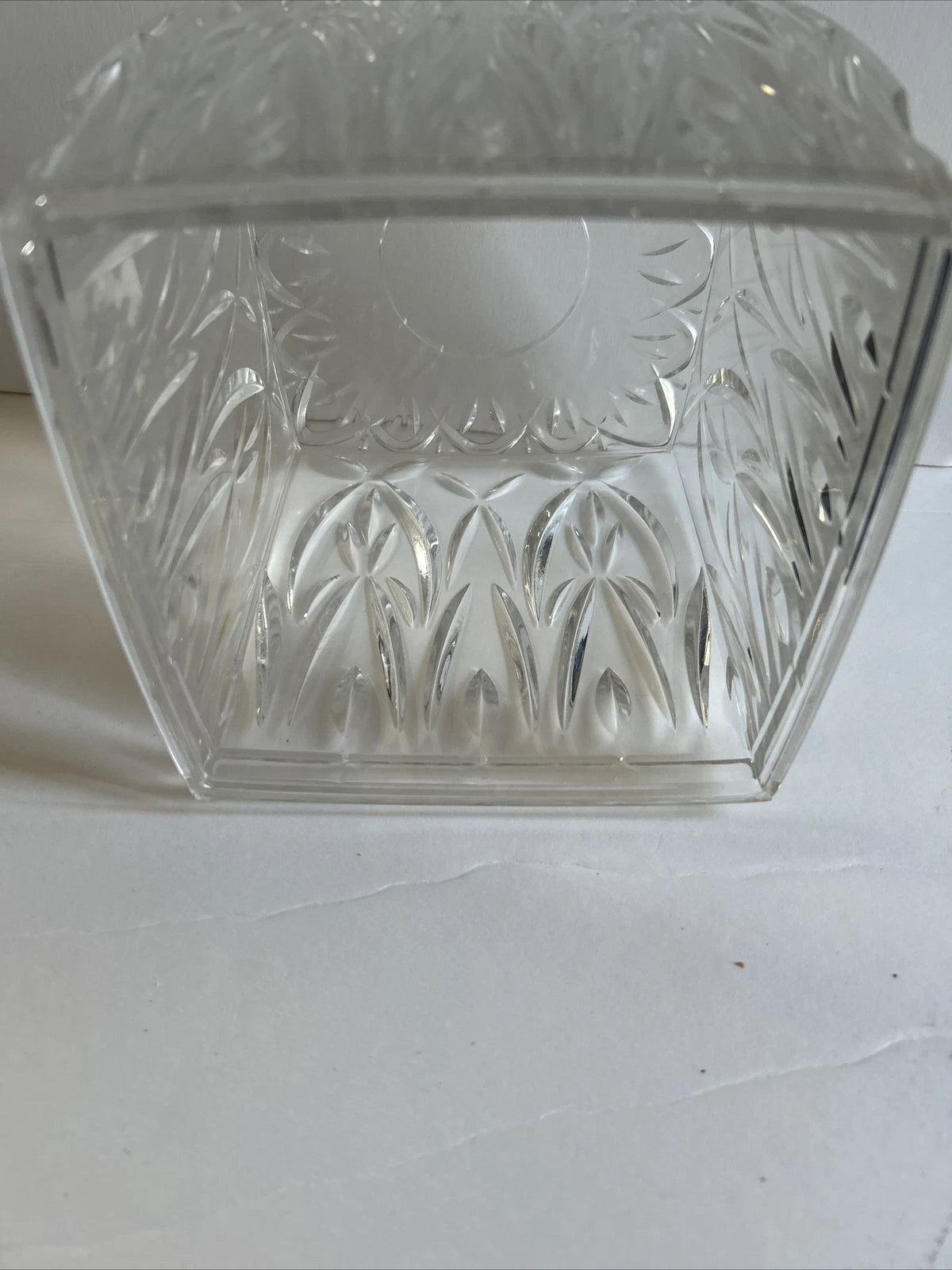 Clear Tissue Box Cover Acrylic Crystal Cut Design Boutique Elegant | eBay