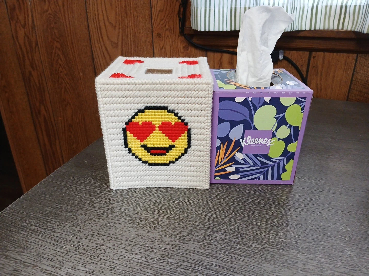 Love Emoji Tissue Box Cover, Plastic Canvas | eBay