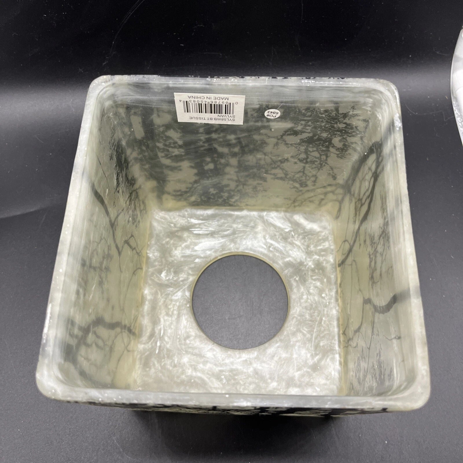 Sylvan Tissue Holder Acrylic With Nature Black Tree Design Marbleized Resin A1 | eBay