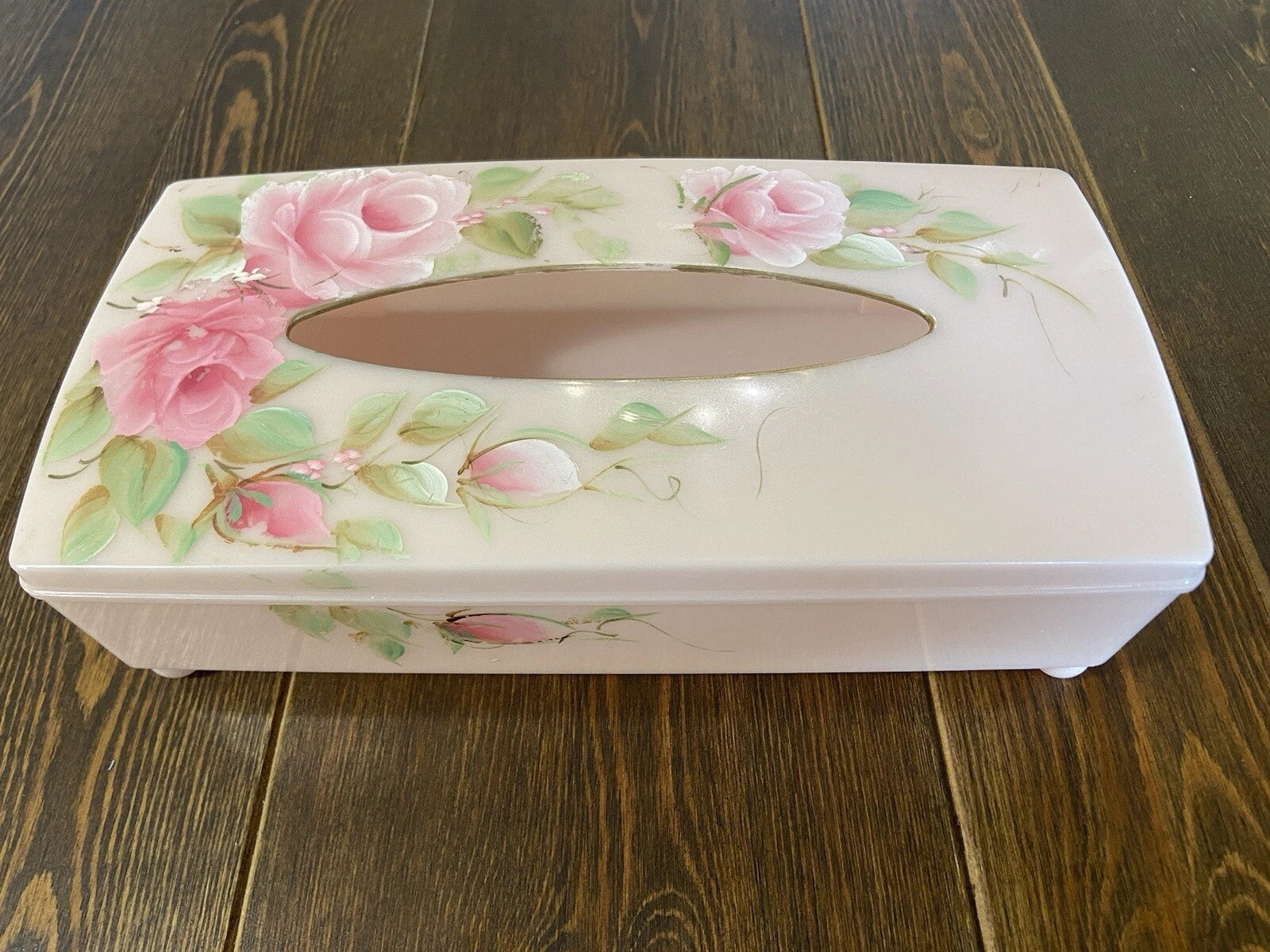 Vintage Mitchell Gould MCM Tissue Kleenex Box Cover Pink Painted Roses ORIGINAL | eBay