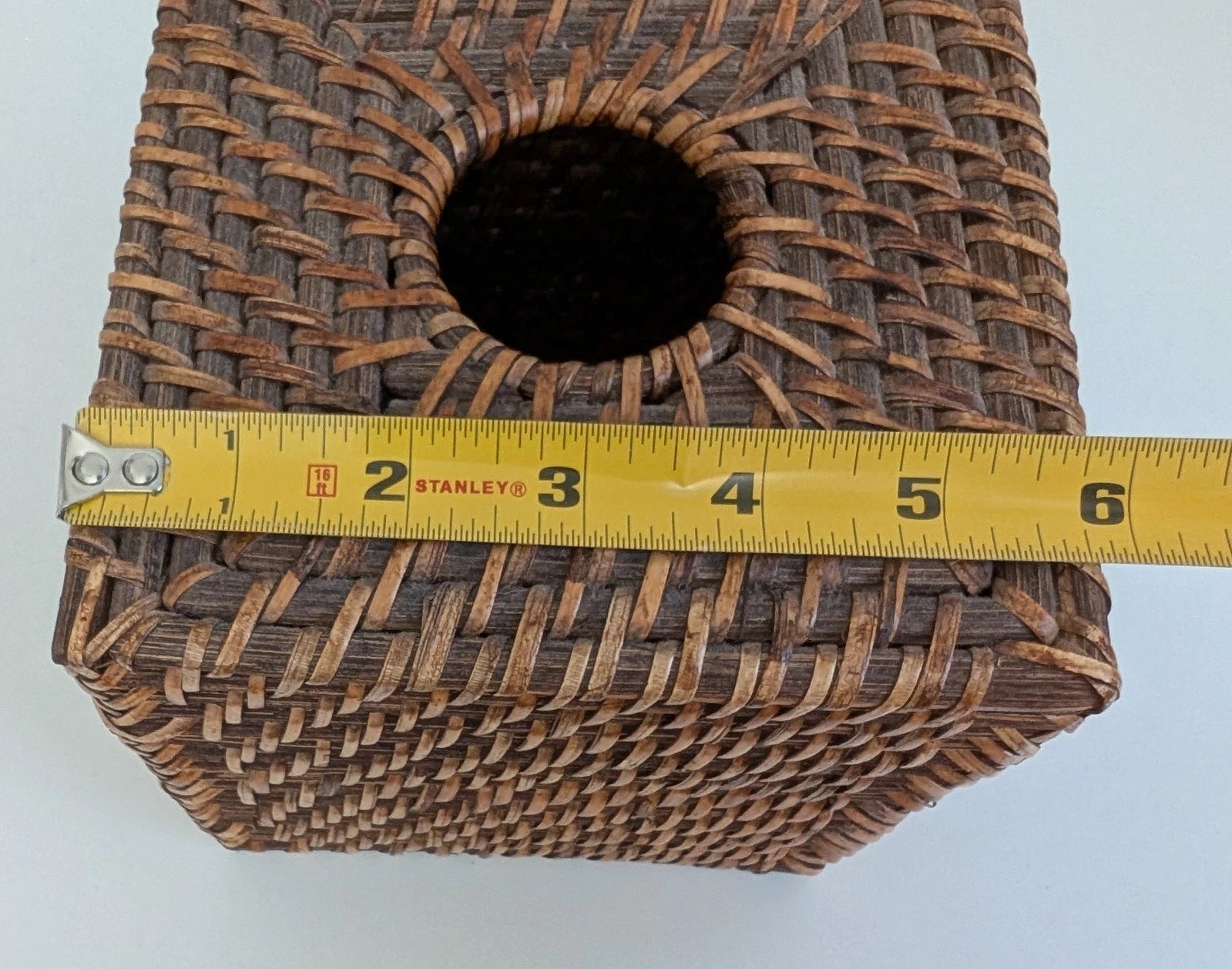 Wicker tissue box cover holder woven rattan square brown rustic boho primitive | eBay