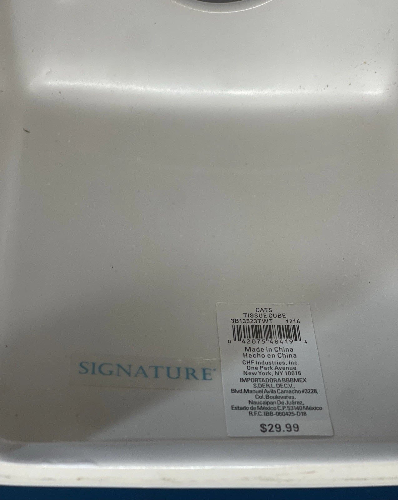 Cats Tissue Box Cover Cube White Sleeping Cat Ceramic Decor | eBay