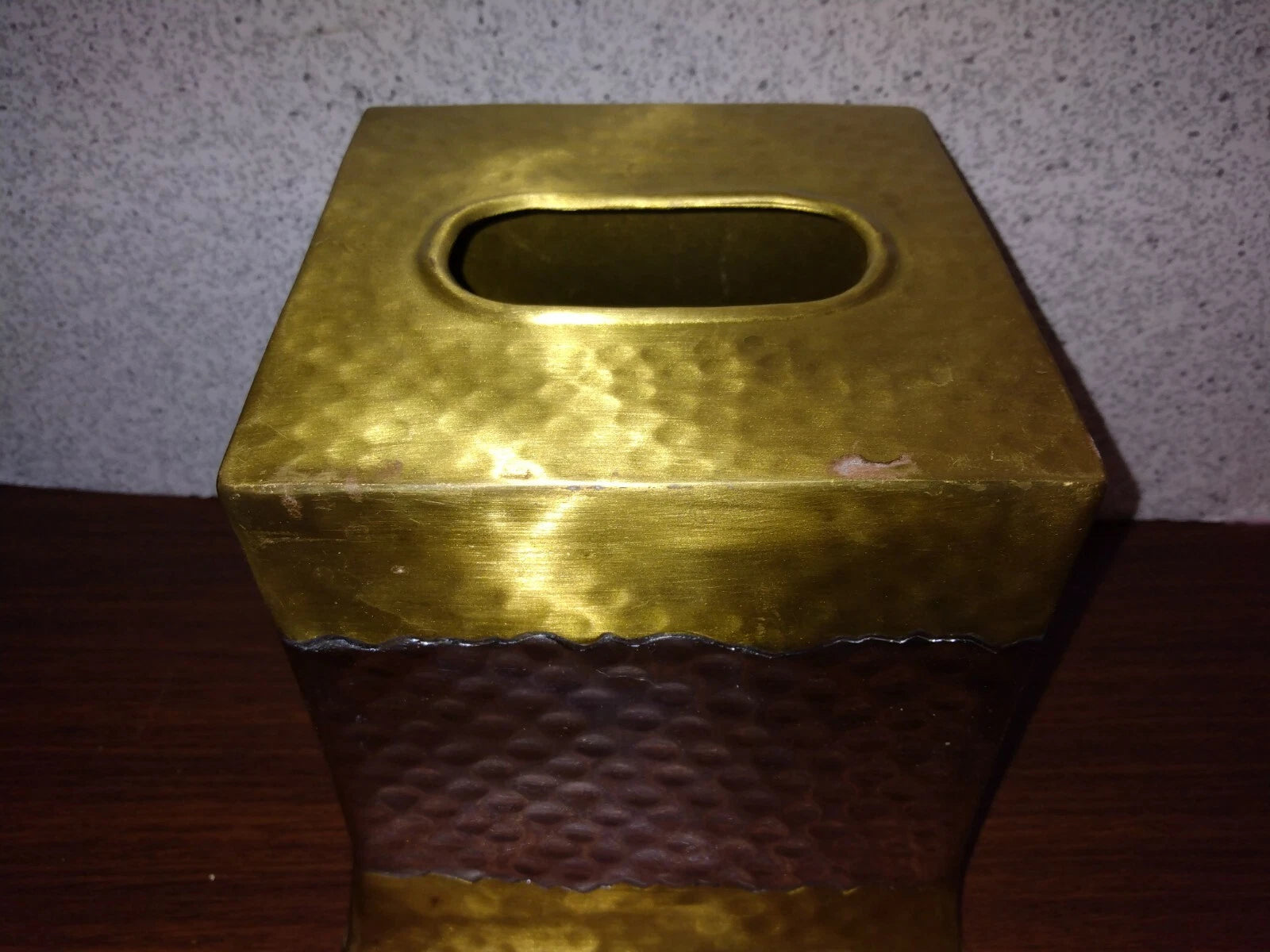 Veratex Shabby Metal Brass Silver Color Hand Hammered Tissue Box Cover India | eBay