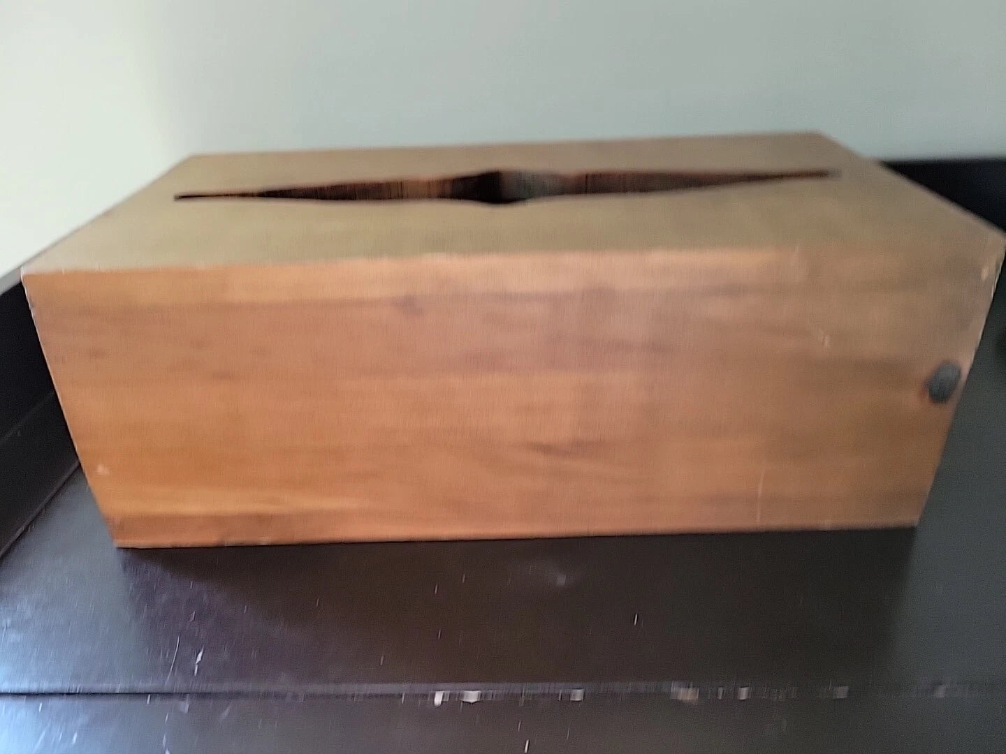 Vintage Wooden Tissue Box Cover Holder MCM Handmade Country Core READ | eBay