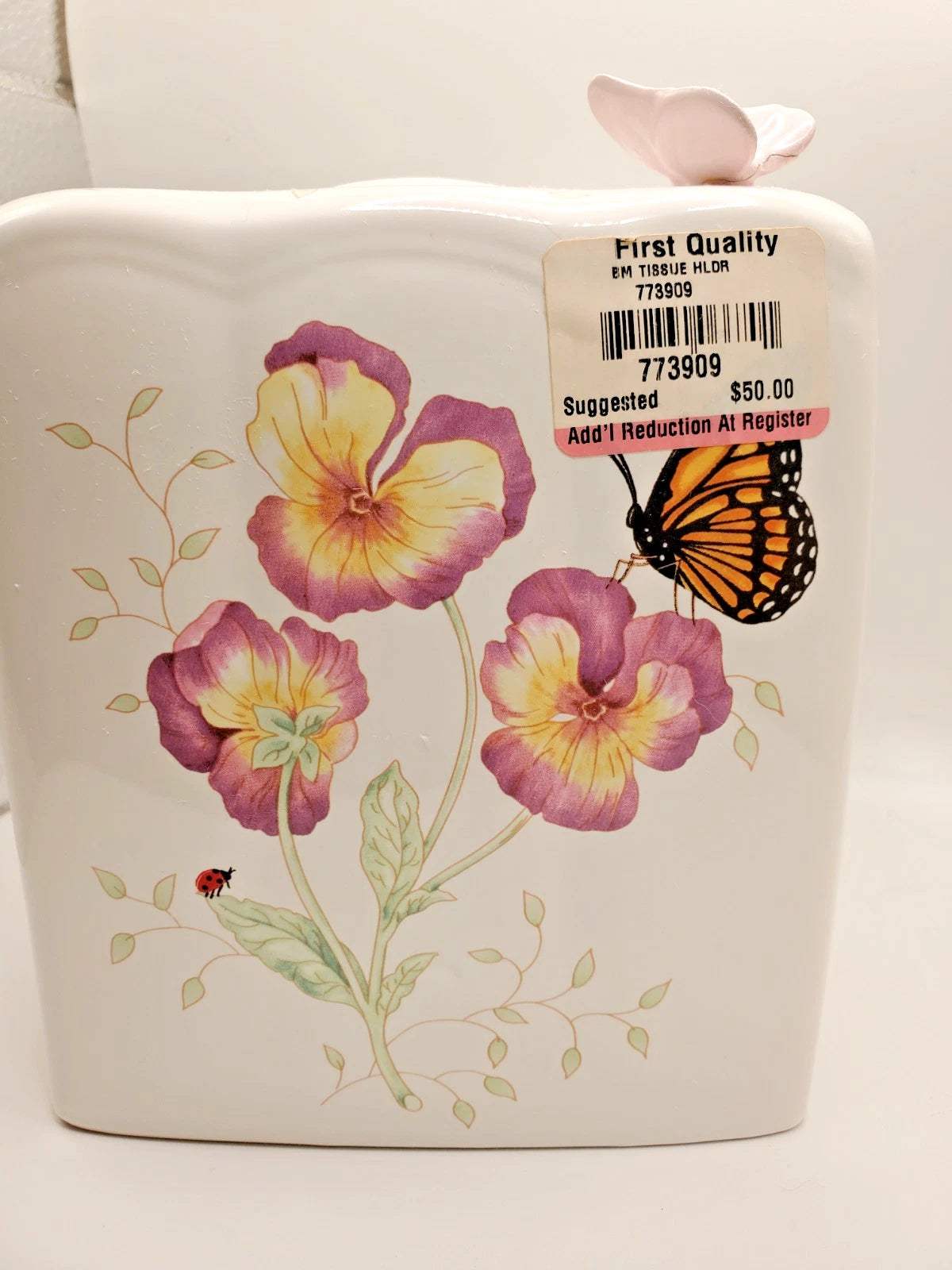 Lenox Butterfly Meadow Tissue Box Cover RETIRED - REPAIRED - SEE PICTURES | eBay