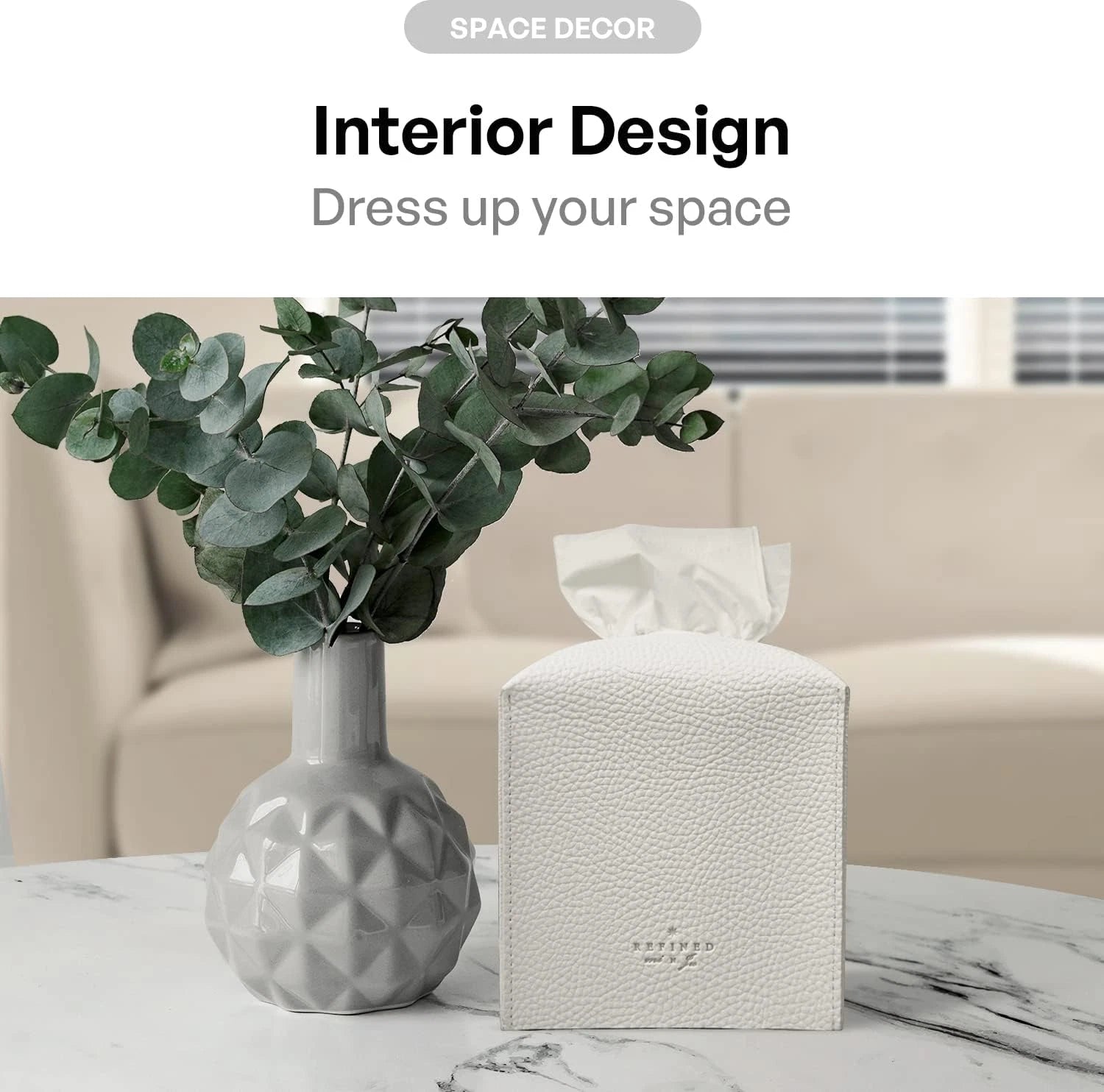 Carrotez Tissue Box Cover, Refined Modern PU Leather Square Holder - Decorative | eBay