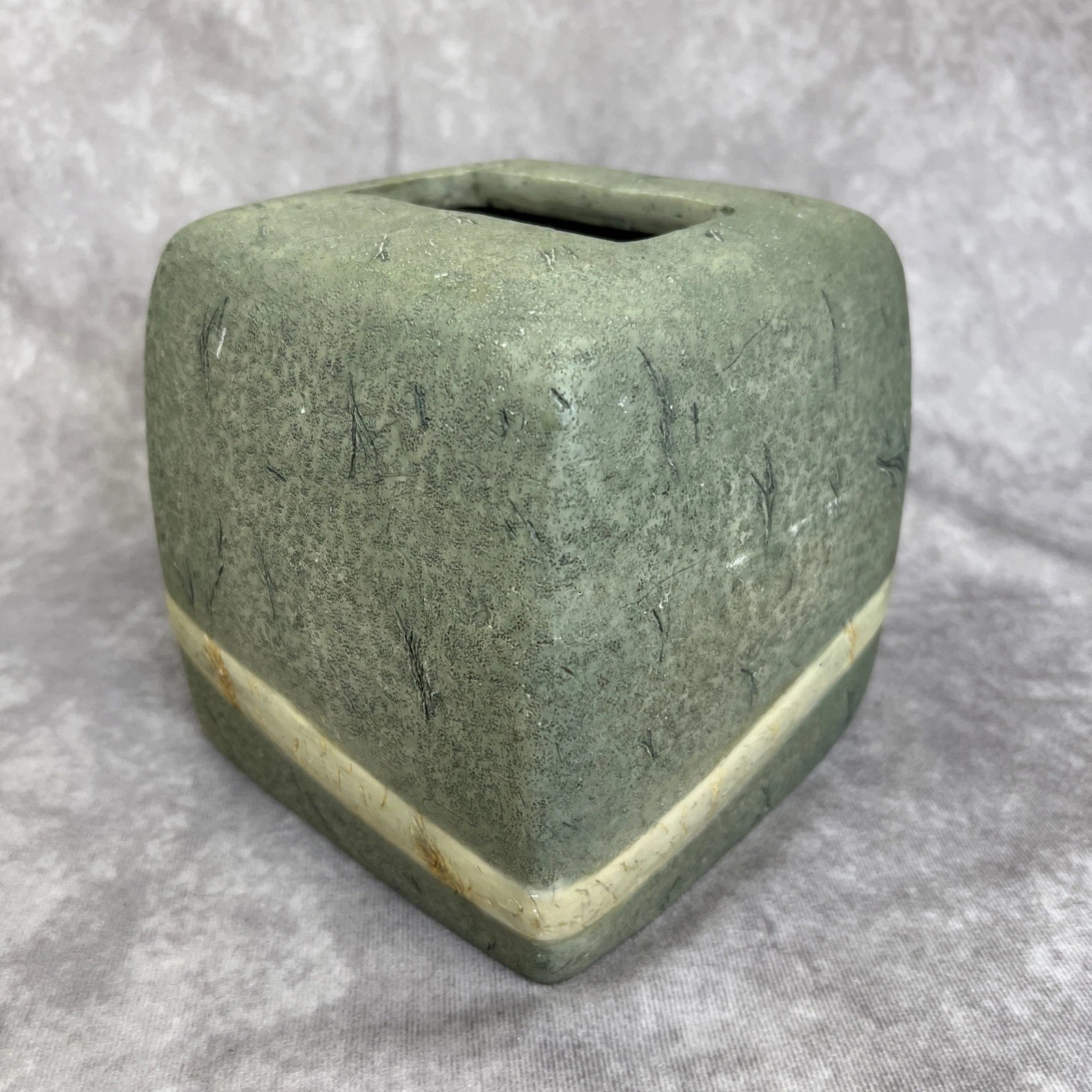 Wamsutta Bauhaus Slate Tissue Box Holder & Soap Dish Set Vintage | eBay