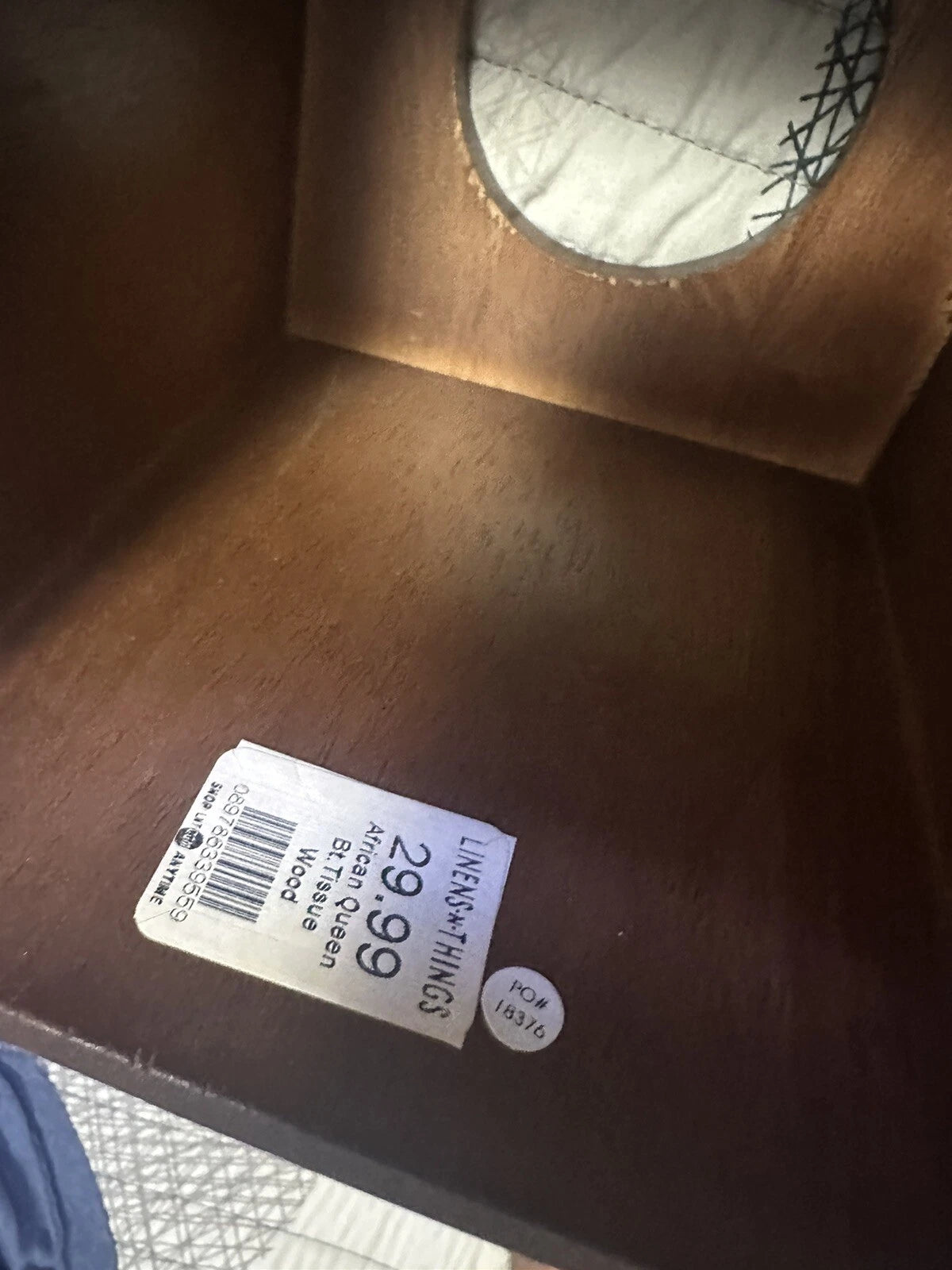 Linen & Things Echo African Queen Square Tissue Box Brown Wooden Woven Pattern | eBay