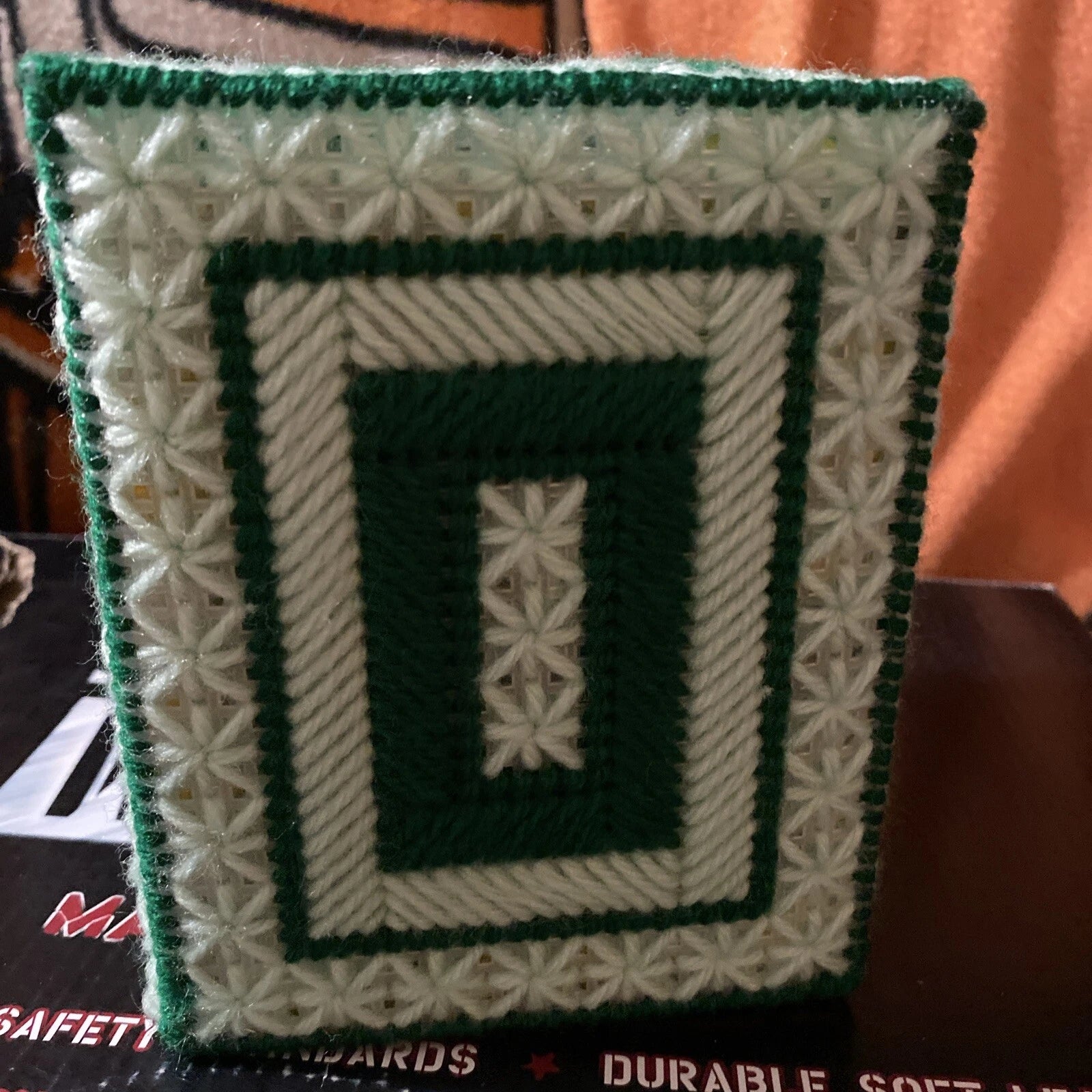 Handmade Plastic craft 3 D Effect Multi- Green Tissue Box Cover | eBay