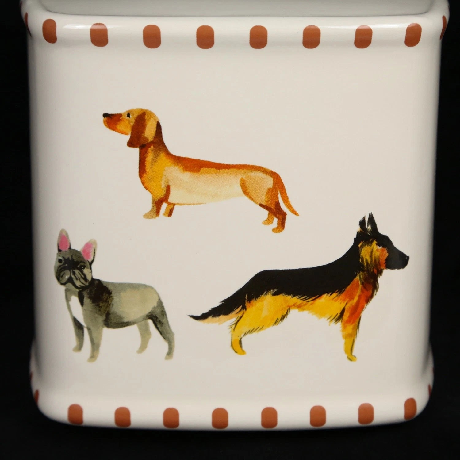 Ceramic “Dogs on Parade” Tissue Box Cover Square #13688E Avanti Linens Frenchie | eBay