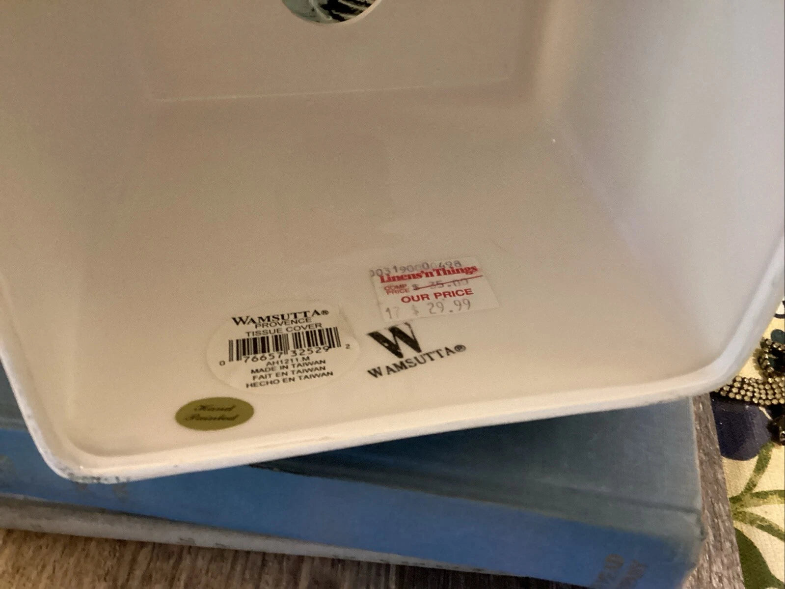 Wamsutta Tissue Box Cover Holder Floral PROVENCE Blue Floral Ceramic Square | eBay