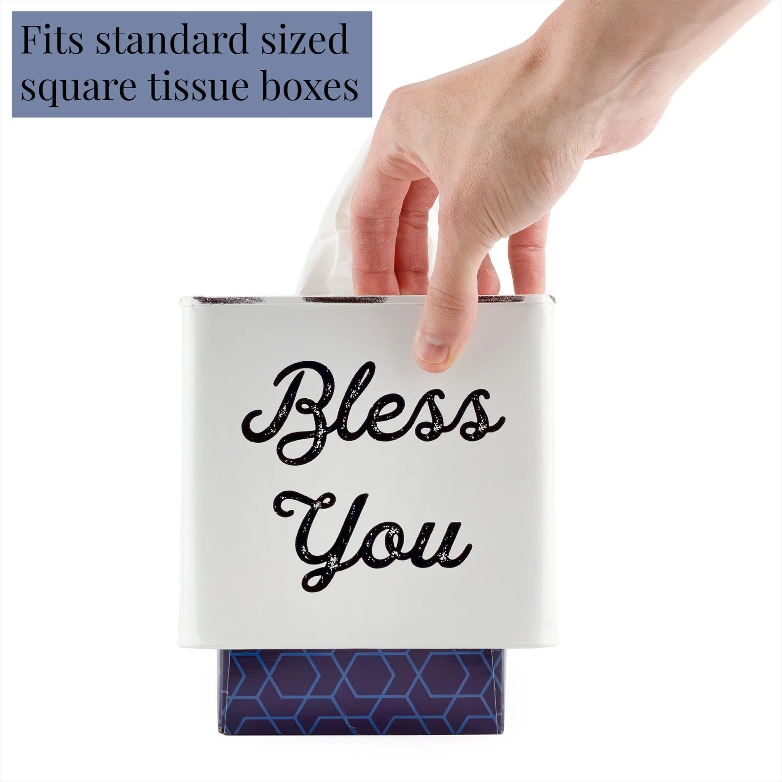 Square Tissue Box Cover; Modern Farmhouse Enamelware Holder | eBay