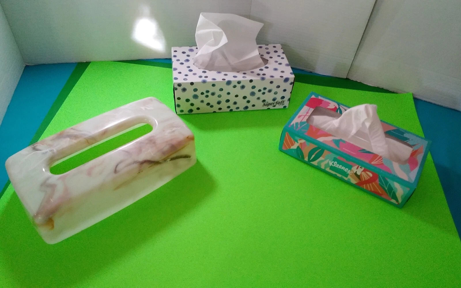 Vintage NEW Oxford Retro 70's Lucite Tissue Holder Cover Box Tan Faux Marble | eBay