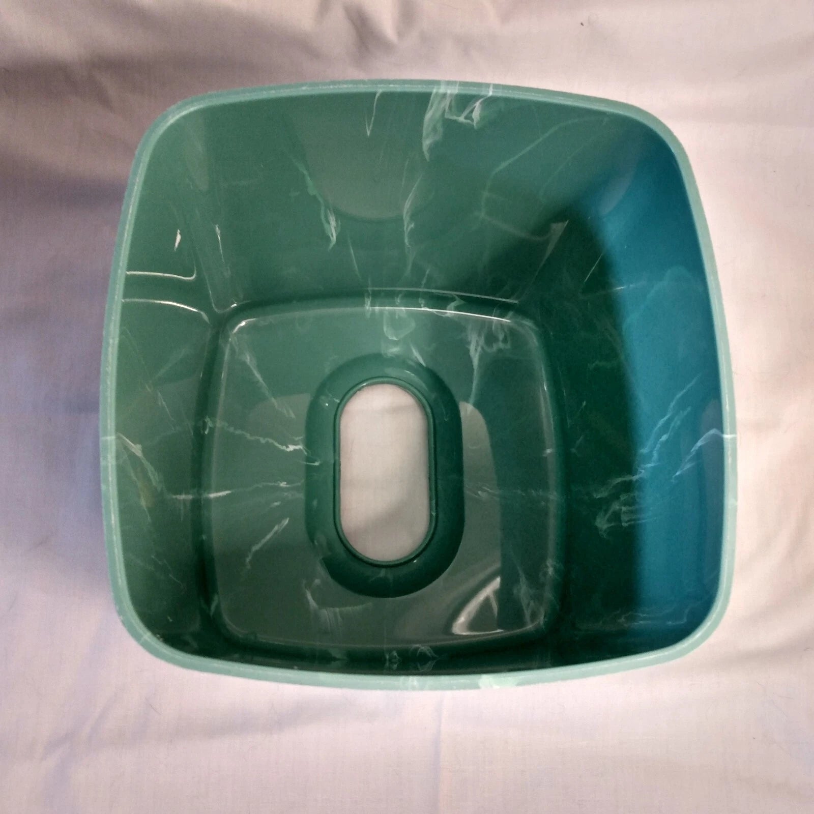 Square Tissue Box Cover Aqua Teal Sea Foam Plastic Marble-Look | eBay