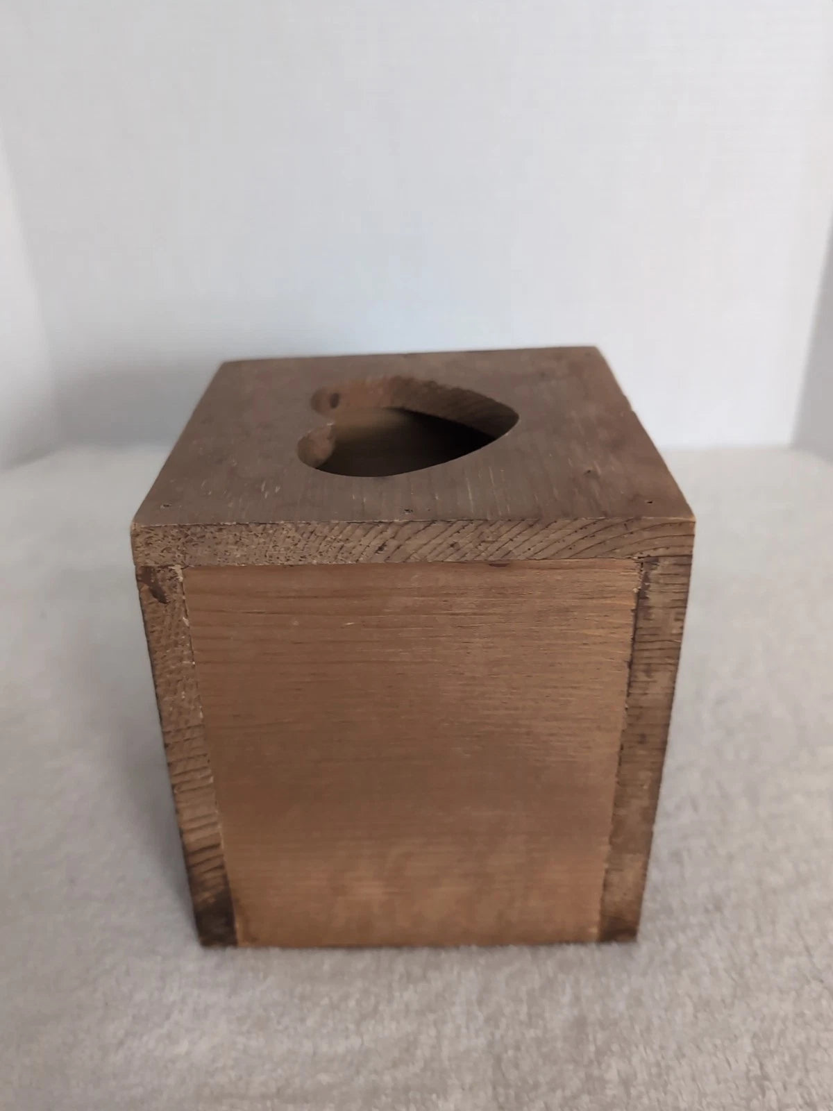 Vintage Farmhouse Hand Made Wood Tissue Box Cover Heart Cut Out Shabby Chic | eBay