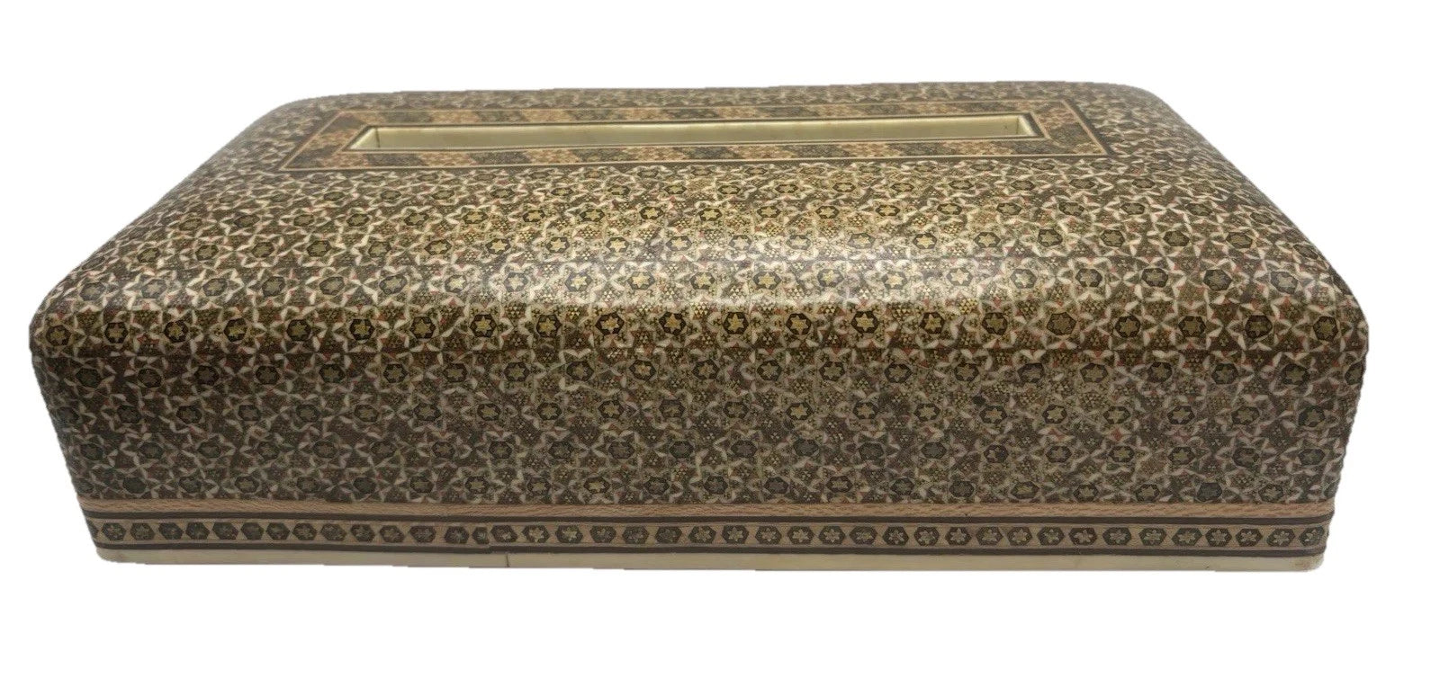 Vintage Persian Inlaid Marquetry Wood Tissue Box Holder W/ Slide-Out Bottom | eBay