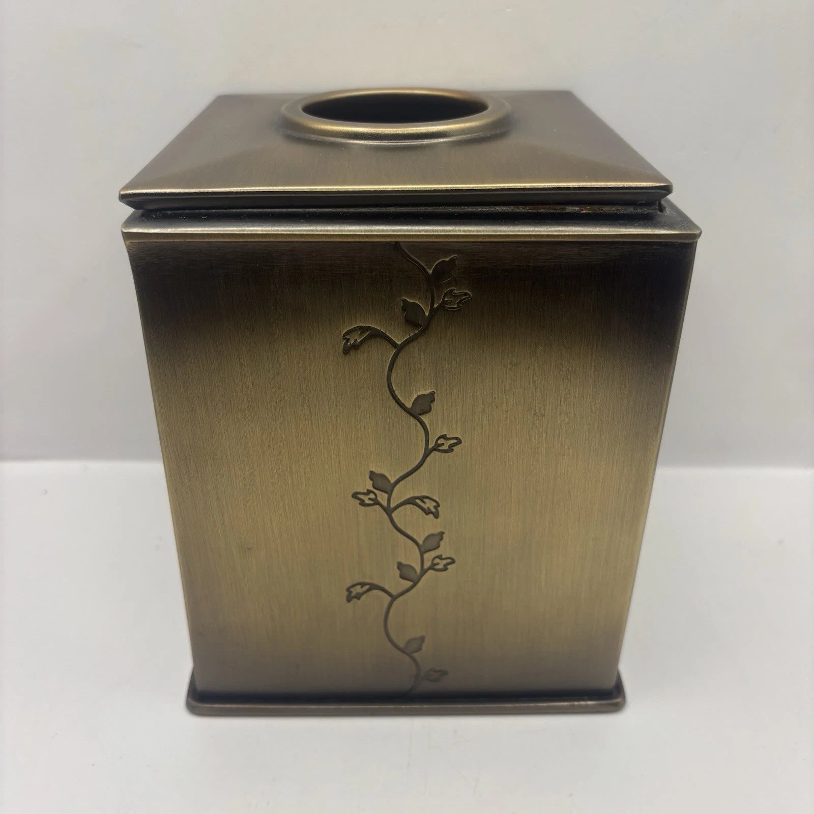 Bronze Finish Tissue Box Cover Vintage Modern by Thomas O'Brien. Embossed vines | eBay