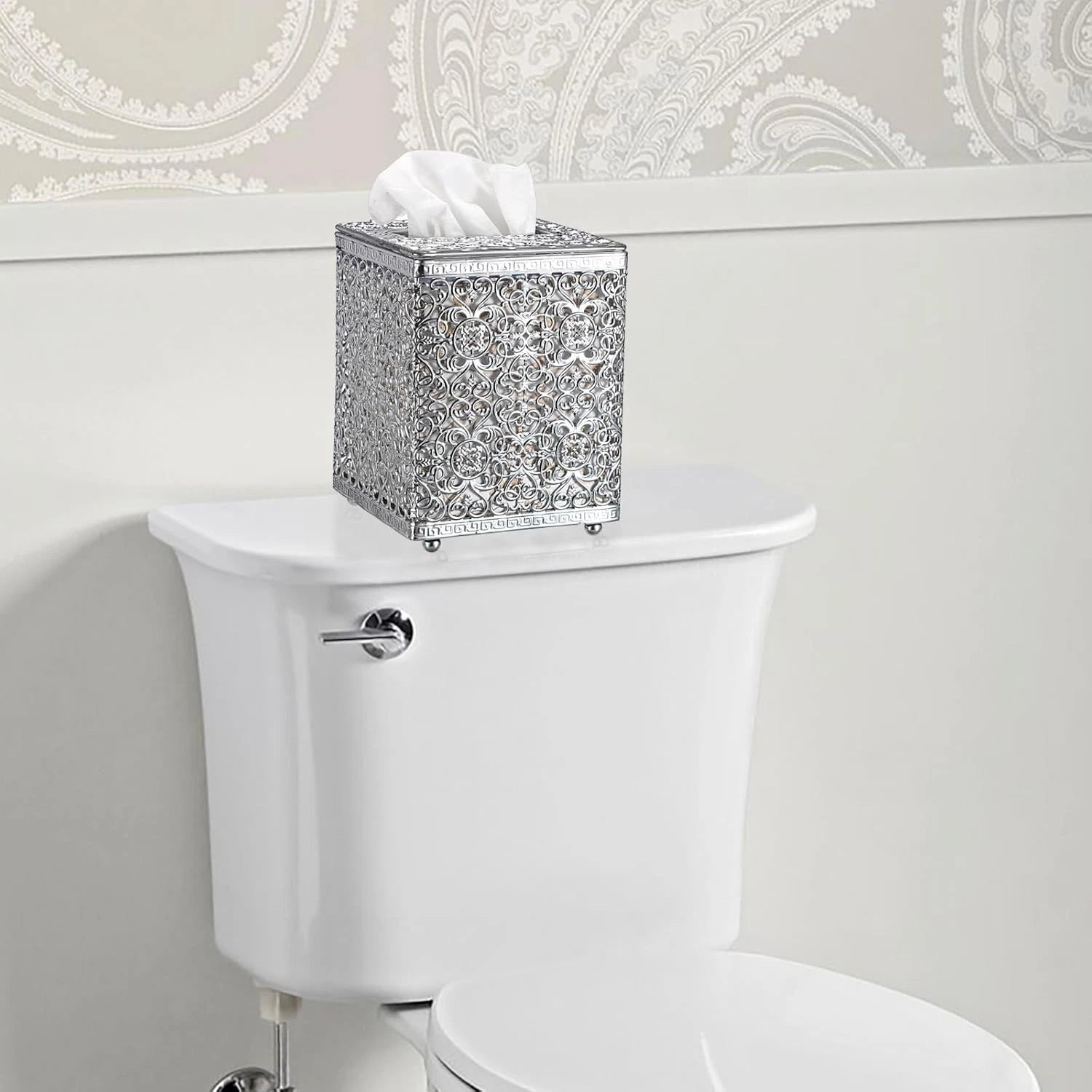 Tissue Box Cover Square Tissue Box with Lid, Metal Tissue Box Holder Stylish ... | eBay