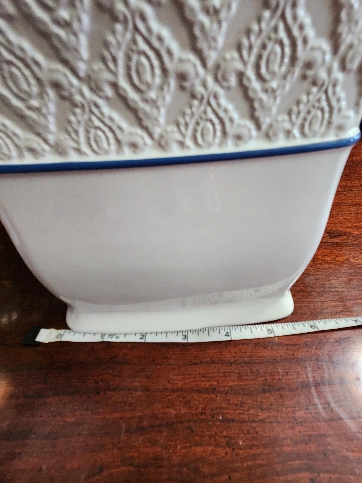 Madison Blue Tissue Box by Dena Home White with blue accent bathroom decor | eBay