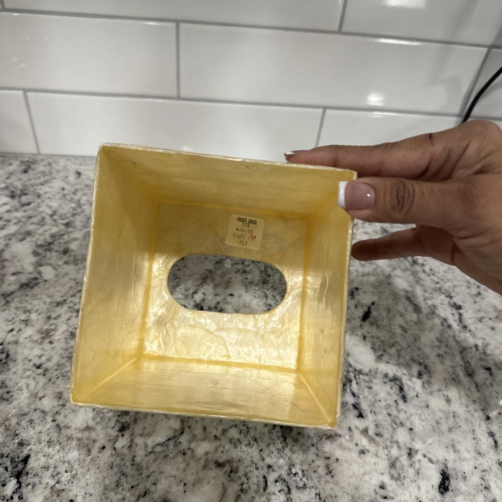 Capiz Shell Tissue Box Holder 6x5x5” | eBay