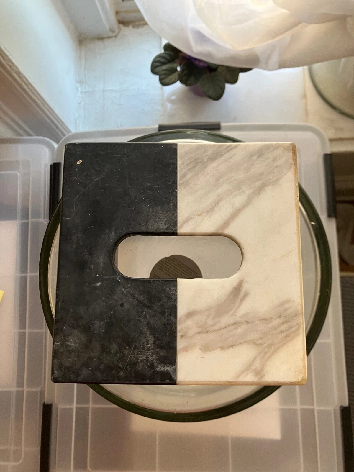 Jonathan Adler Black and White Marbe Tissue Box Cover | eBay