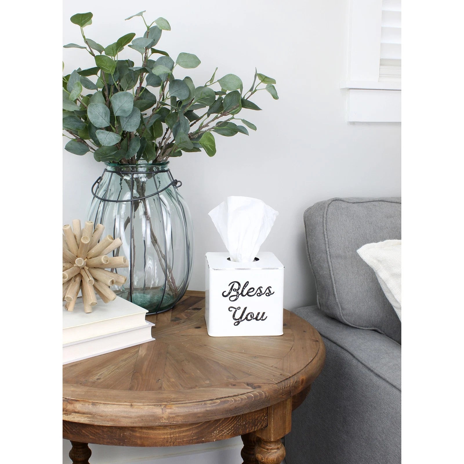 Square Tissue Box Cover; Modern Farmhouse Enamelware Holder | eBay