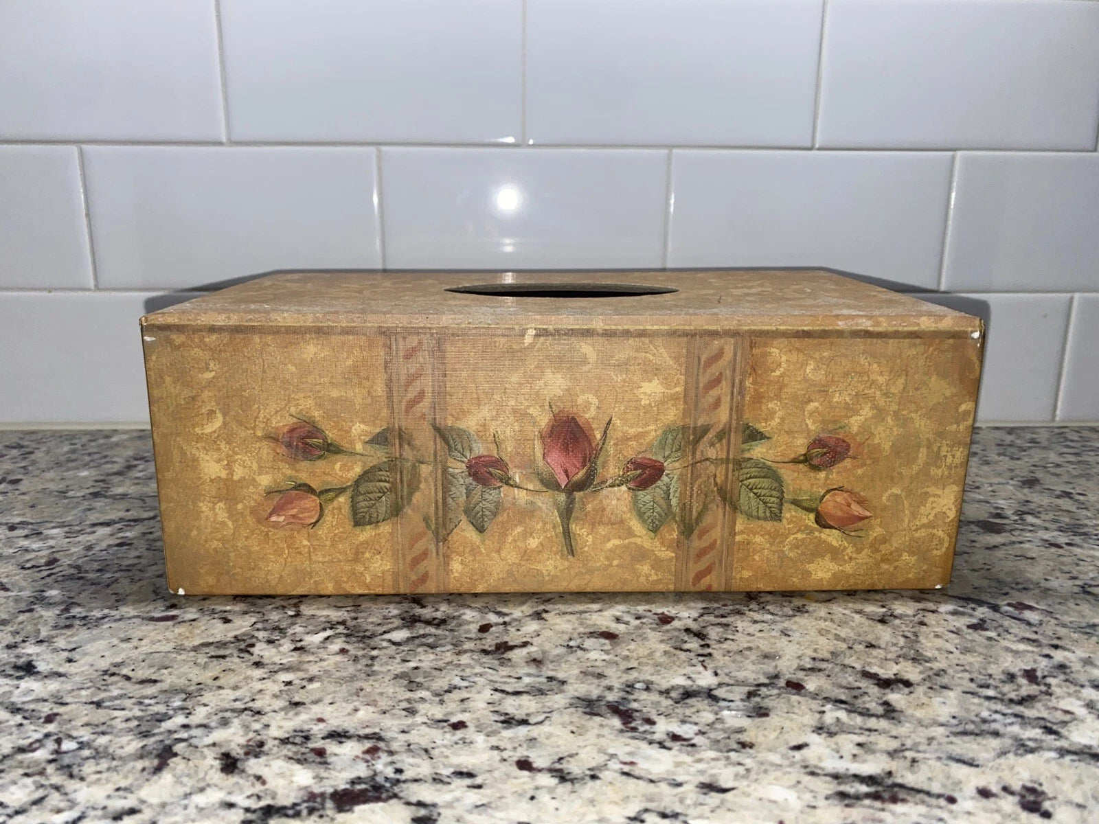 Bob's Boxes “Rosebuds” Tissue Box Cover Holder Susan A Winget Primitive | eBay