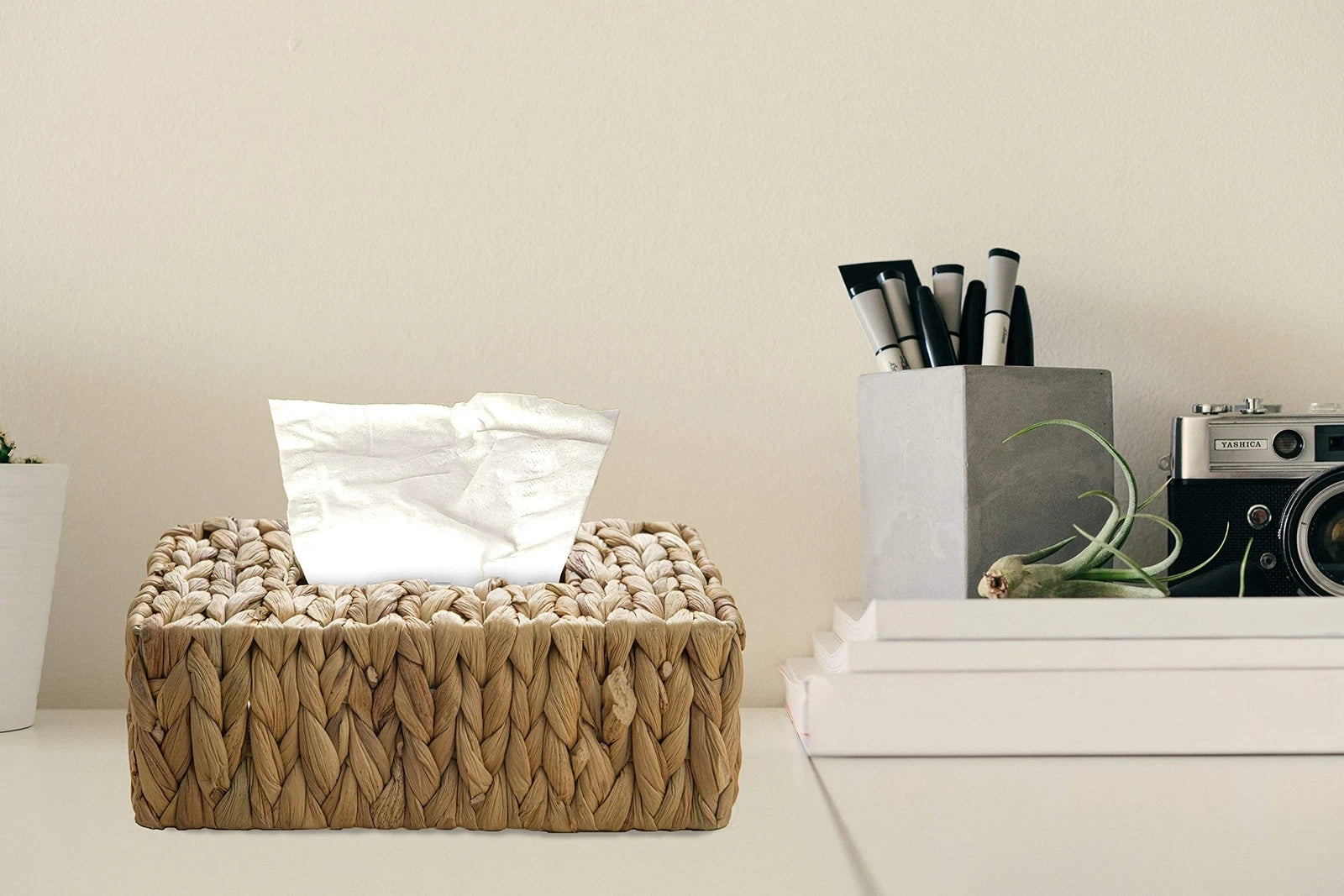 Water Hyacinth Wicker Tissue Box Cover rectangle | eBay