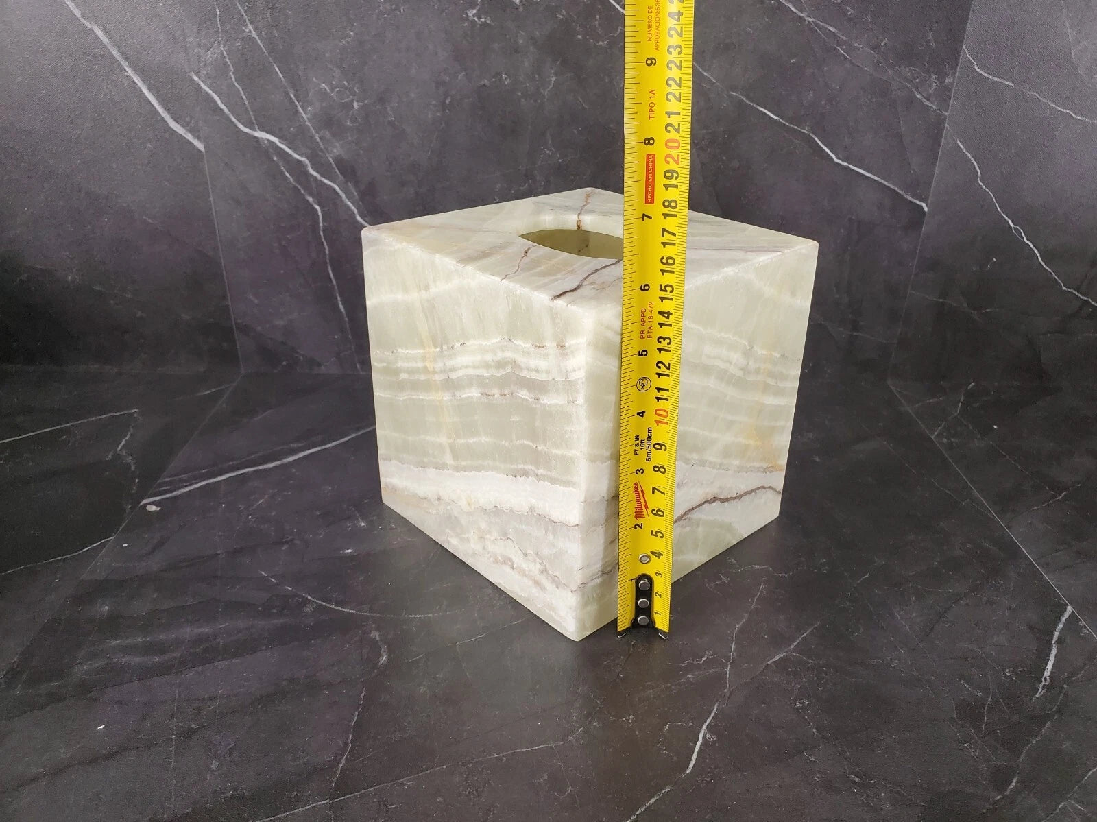 Onyx Stone Tissue Box Cover, Green Gray, Facial Tissue Bathroom Accessory, Cube | eBay