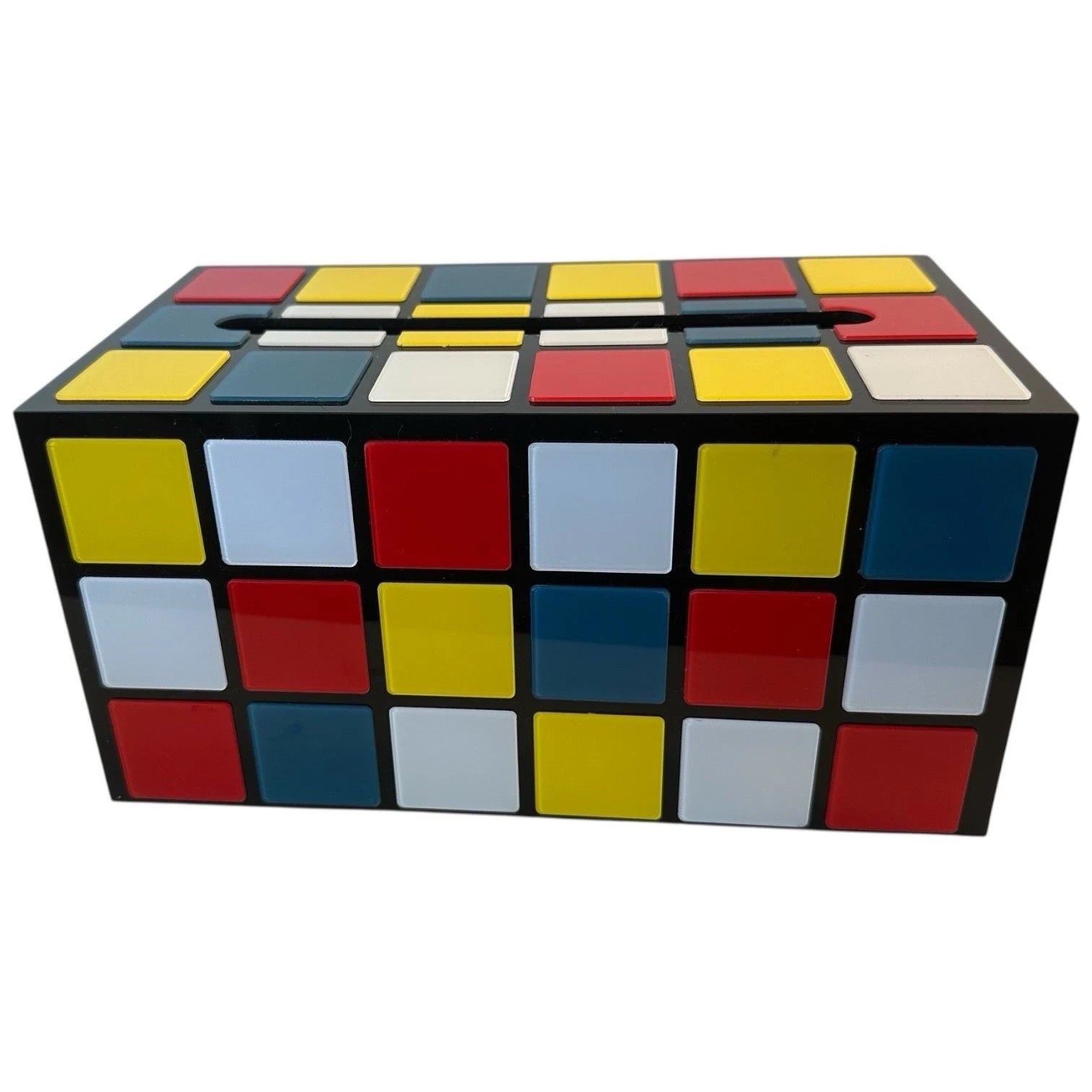 Rubix Cube Tissue Box Cover Standard 5-1/4 x 9-7/8 x 4-7/8" Magnetic Closure NEW | eBay