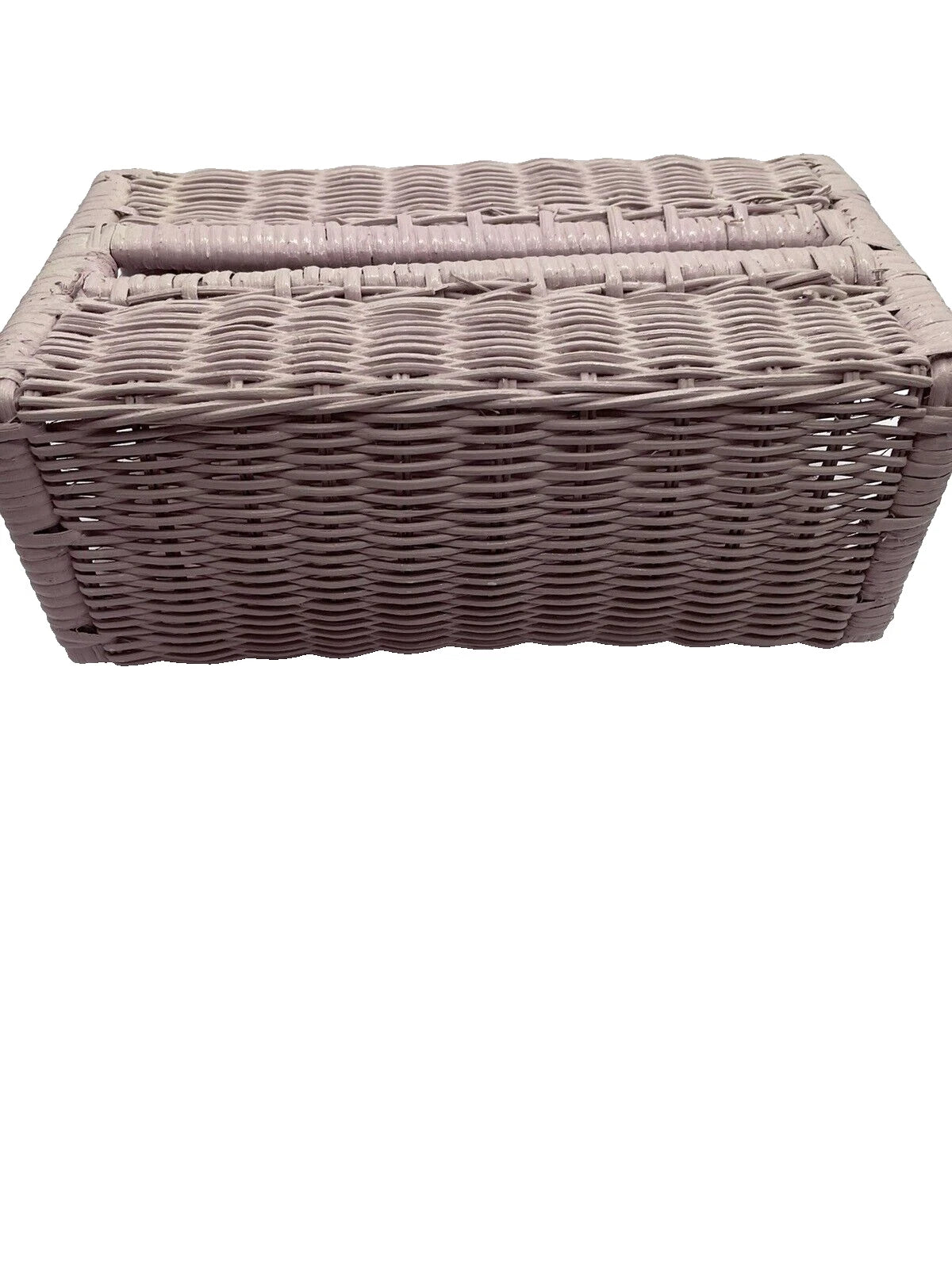 Vintage Woven Wicker Tissue Box Cover Holder Retro Pink Rectangular | eBay