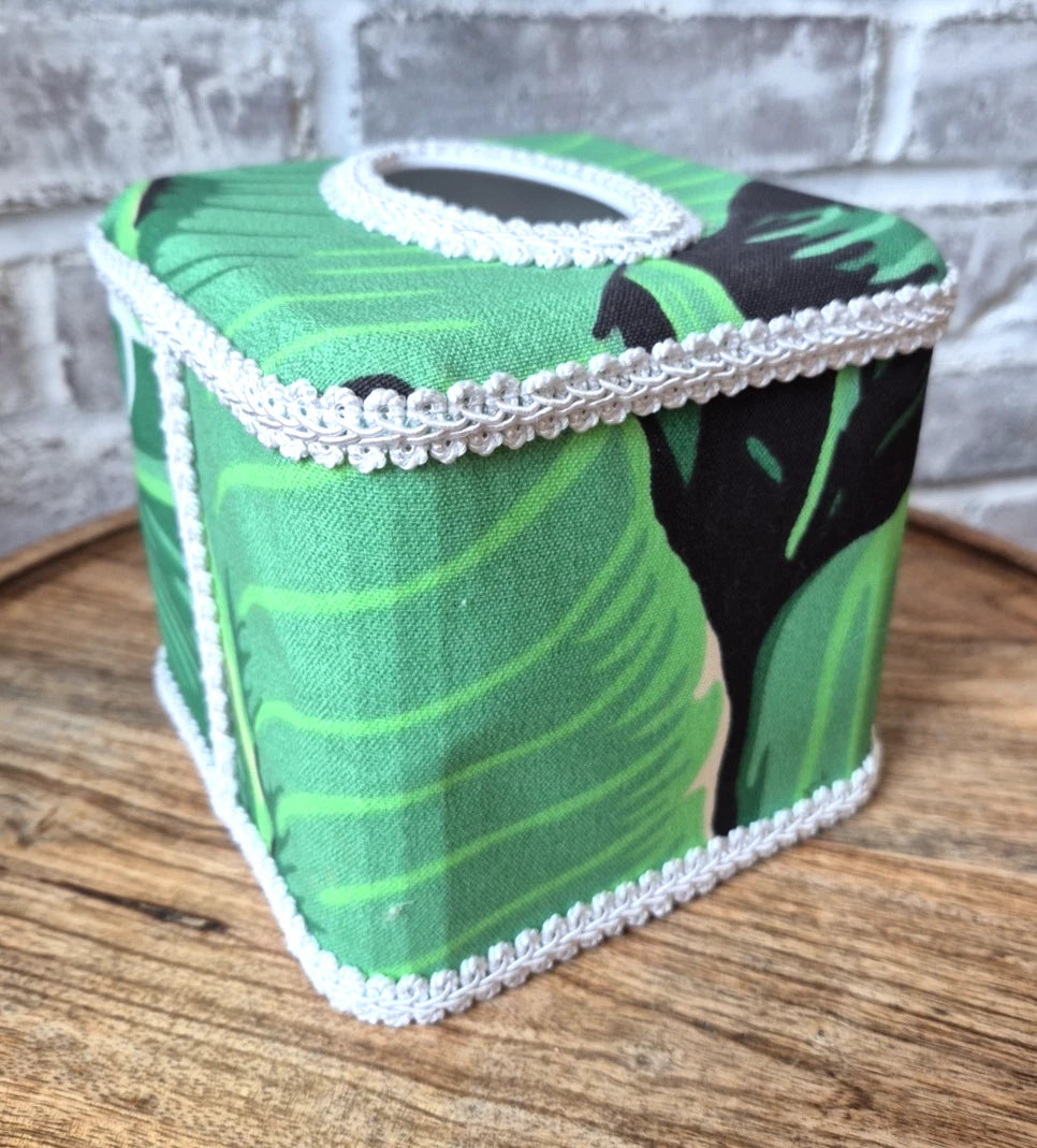 Dorothy Draper Home Fabric Covered Square Tissue Box Cover - Brazilliance Green | eBay
