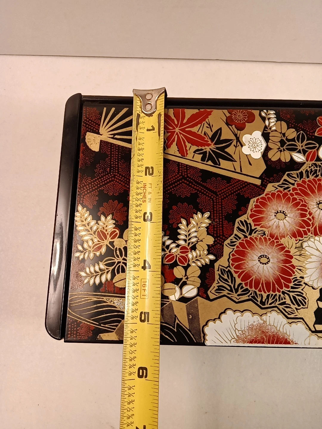 Vintage Asian Tissue Holder Box Mirrored Black Lacquered Yamanaka Floral Japan | eBay