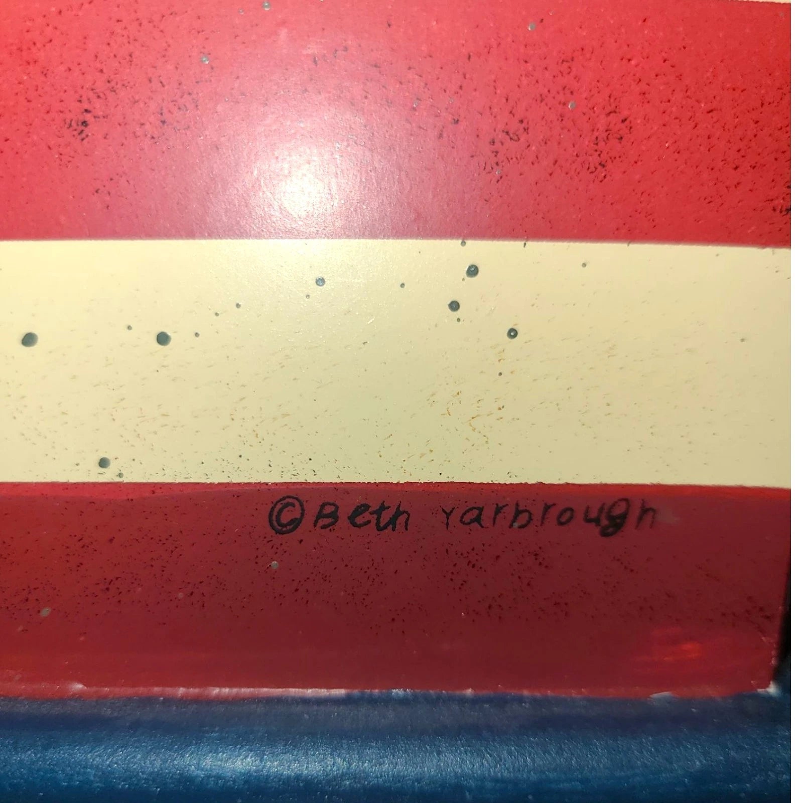 Patriotic Wood Tissue Box Cover American Flag Red White Blue Art Beth Yarbrough | eBay