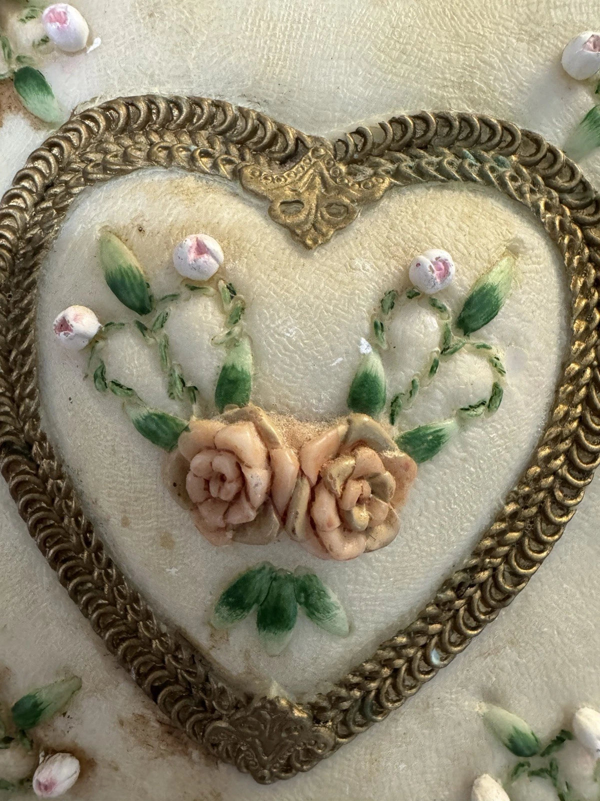 Resin Tissue Box Holder Cover Gold Trim-Flowers-Heart Collection | eBay