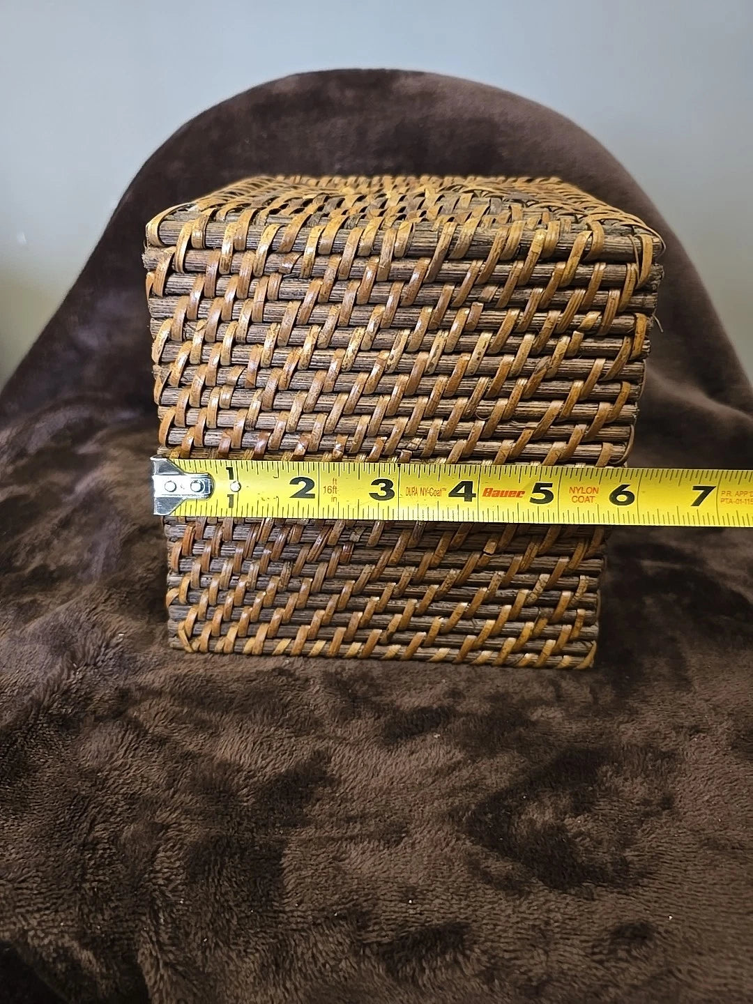 Woven Rattan Wicker Square Tissue Box Holder - Dark Brown Rattan | eBay