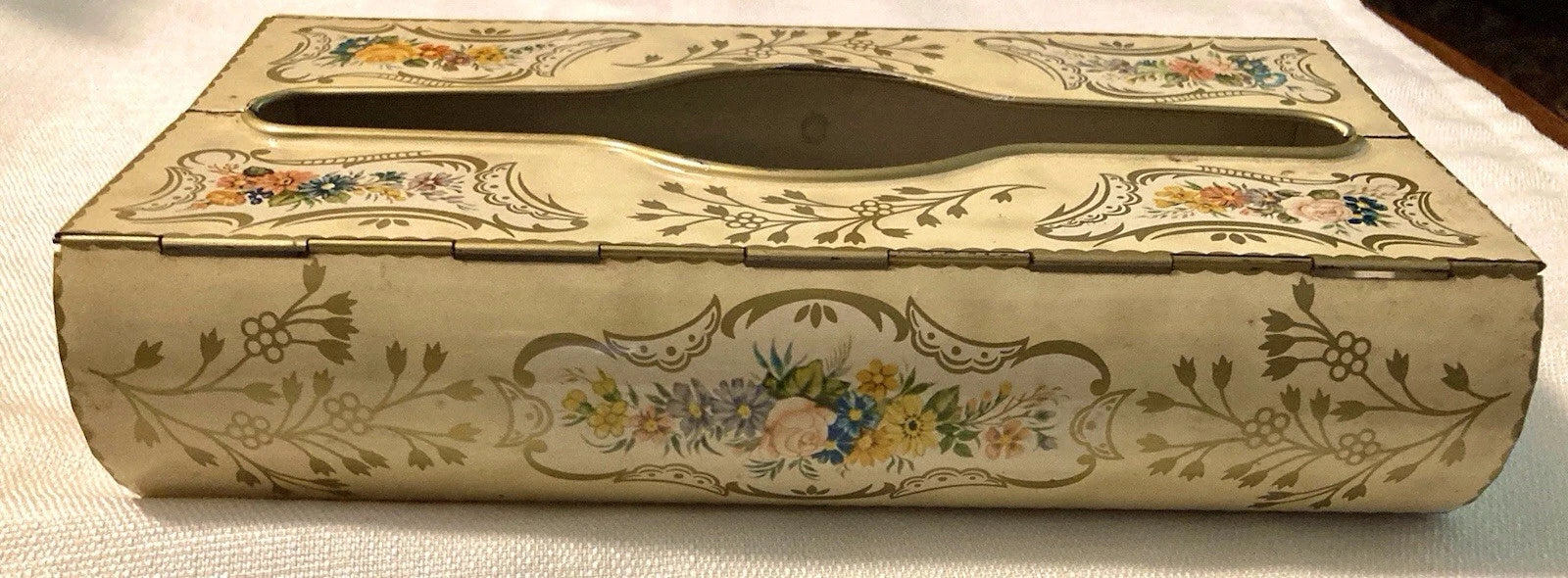 Vintage Metal Kleenex Tissue Dispenser Baret Ware England Chelsea Floral | eBay