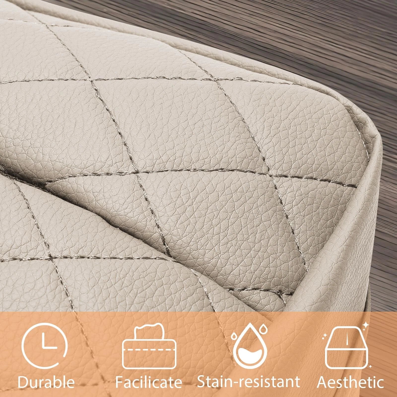 Elegant Beige PU Leather Car Tissue Box Holder 9.5" x 3.9" x 5.5" 120 Sheets | eBay