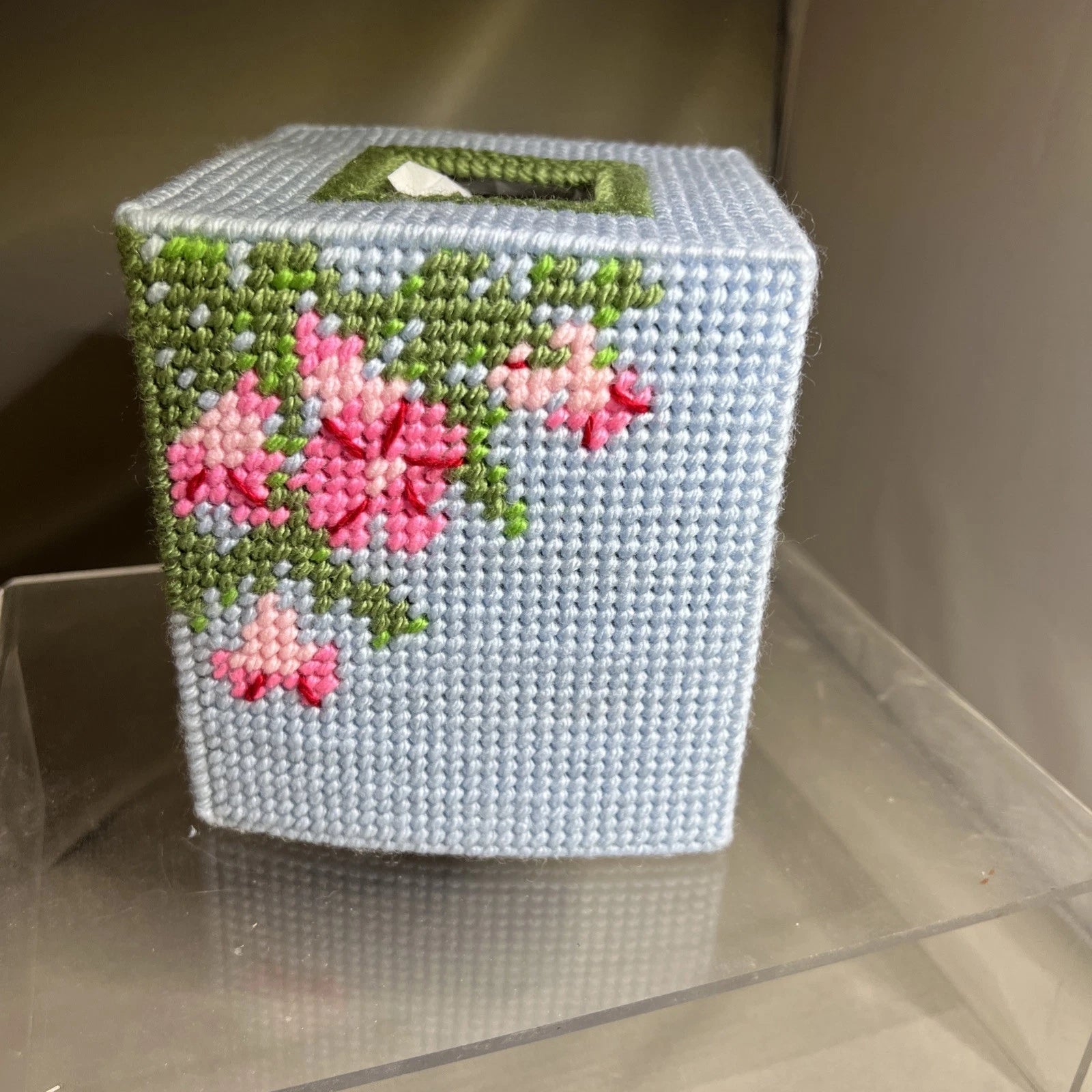 Handmade Needlepoint Hummingbird And Flower Tissue Box Cover | eBay