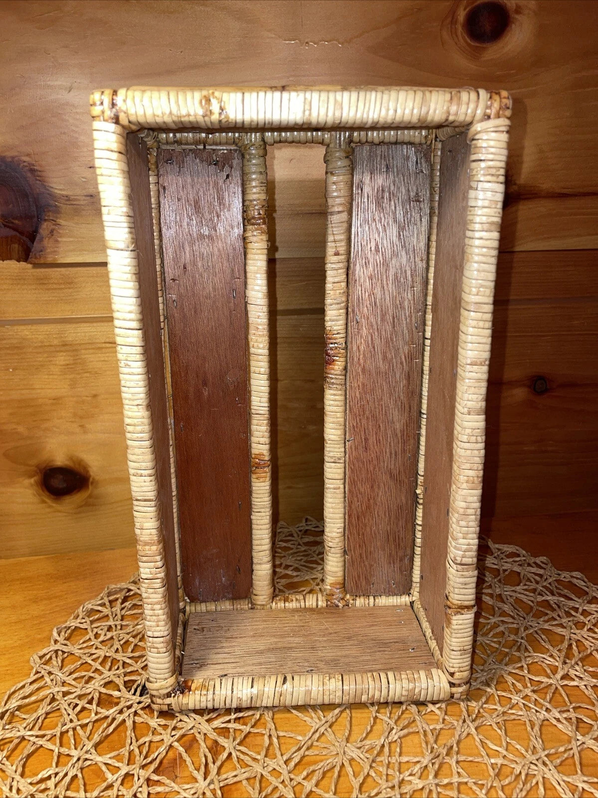 Vintage Tissue Box Cover Holder Bamboo Rattan Wicker Coastal Boho Rectangular | eBay