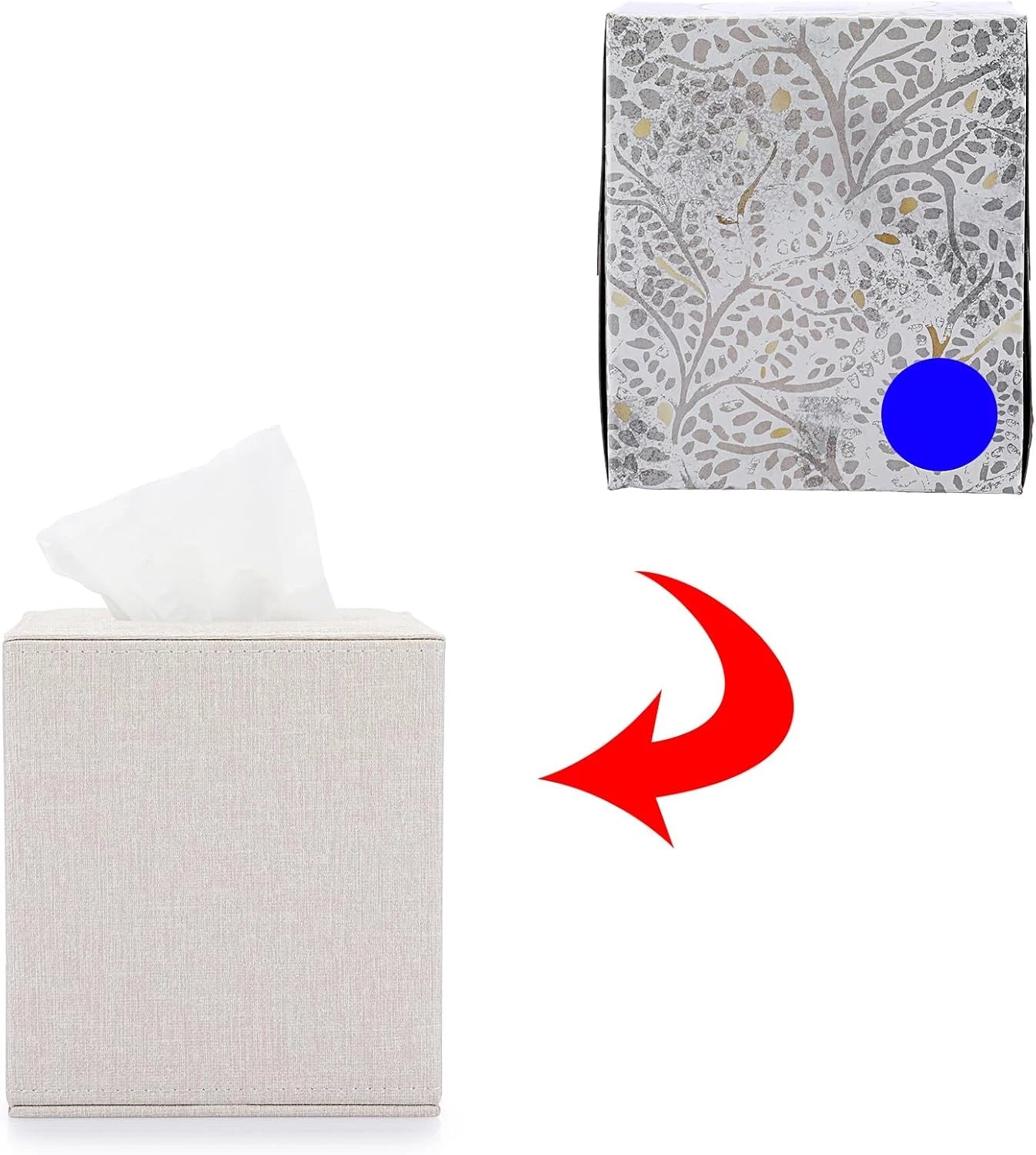 Sumnacon Square Linen Tissue Box Cover - Stylish Cube Tissue Box Holder with Mag | eBay