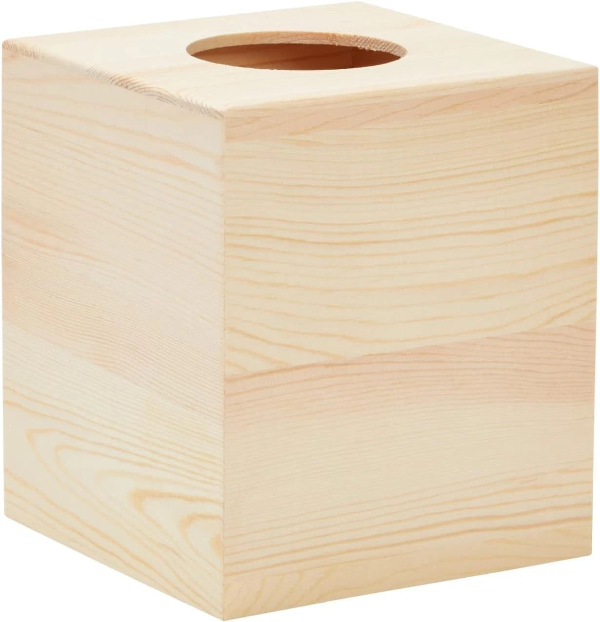 Unfinished Wood Tissue Box Cover Square Wooden Holder with Slide Out Bottom | eBay